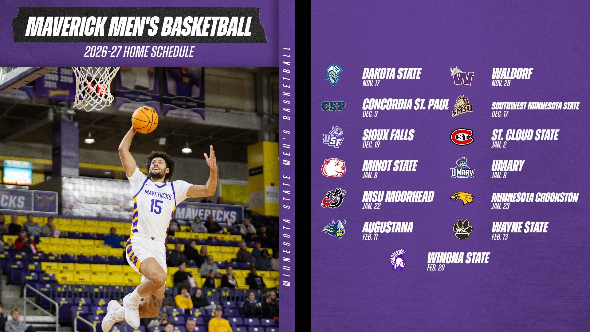 2026-27 men's basketball Home Schedule Graphic