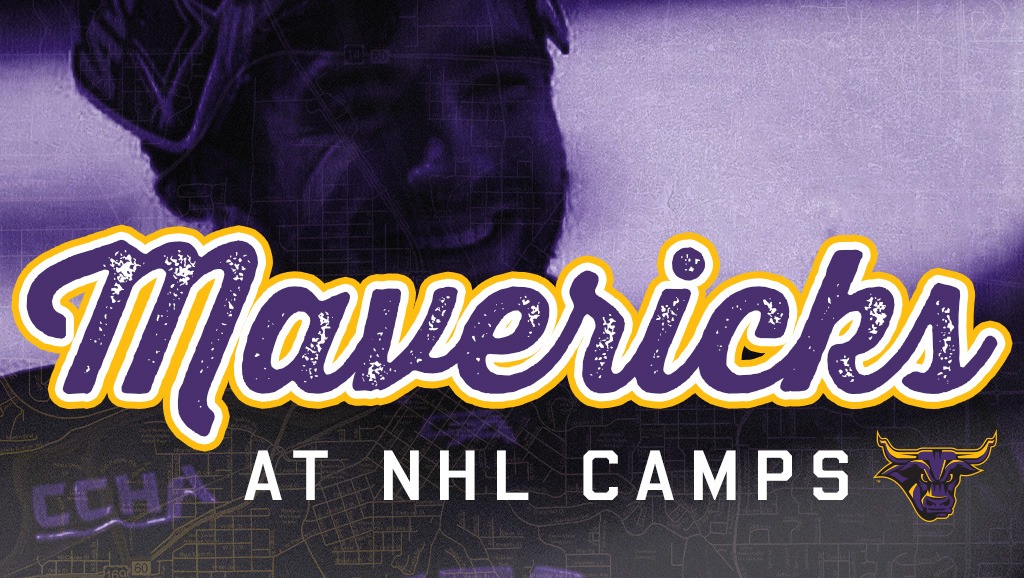 A graphic for Mavericks at NHL Training Camps