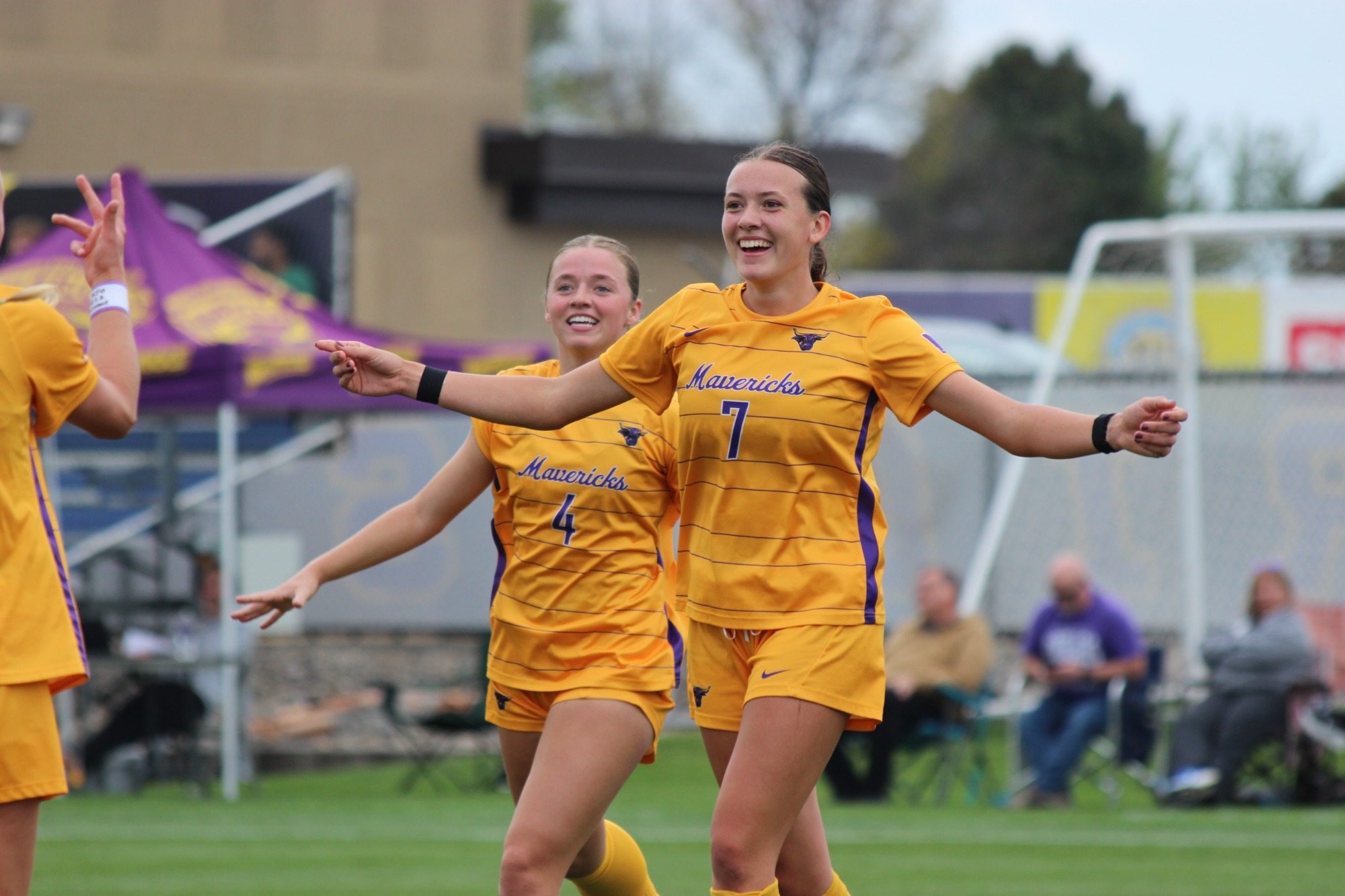 Amara Smith celebrates her hat trick