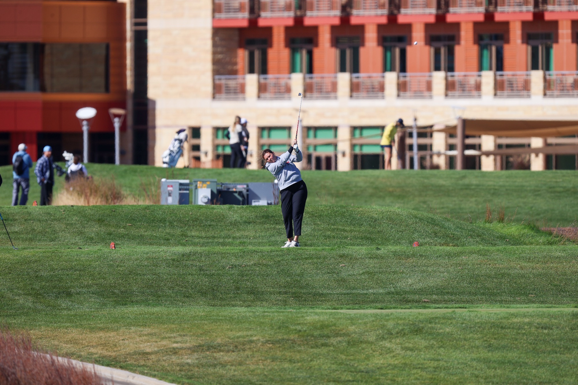Regan Braun tees off at the USF Invite at Grand Falls Casino & Golf Resort