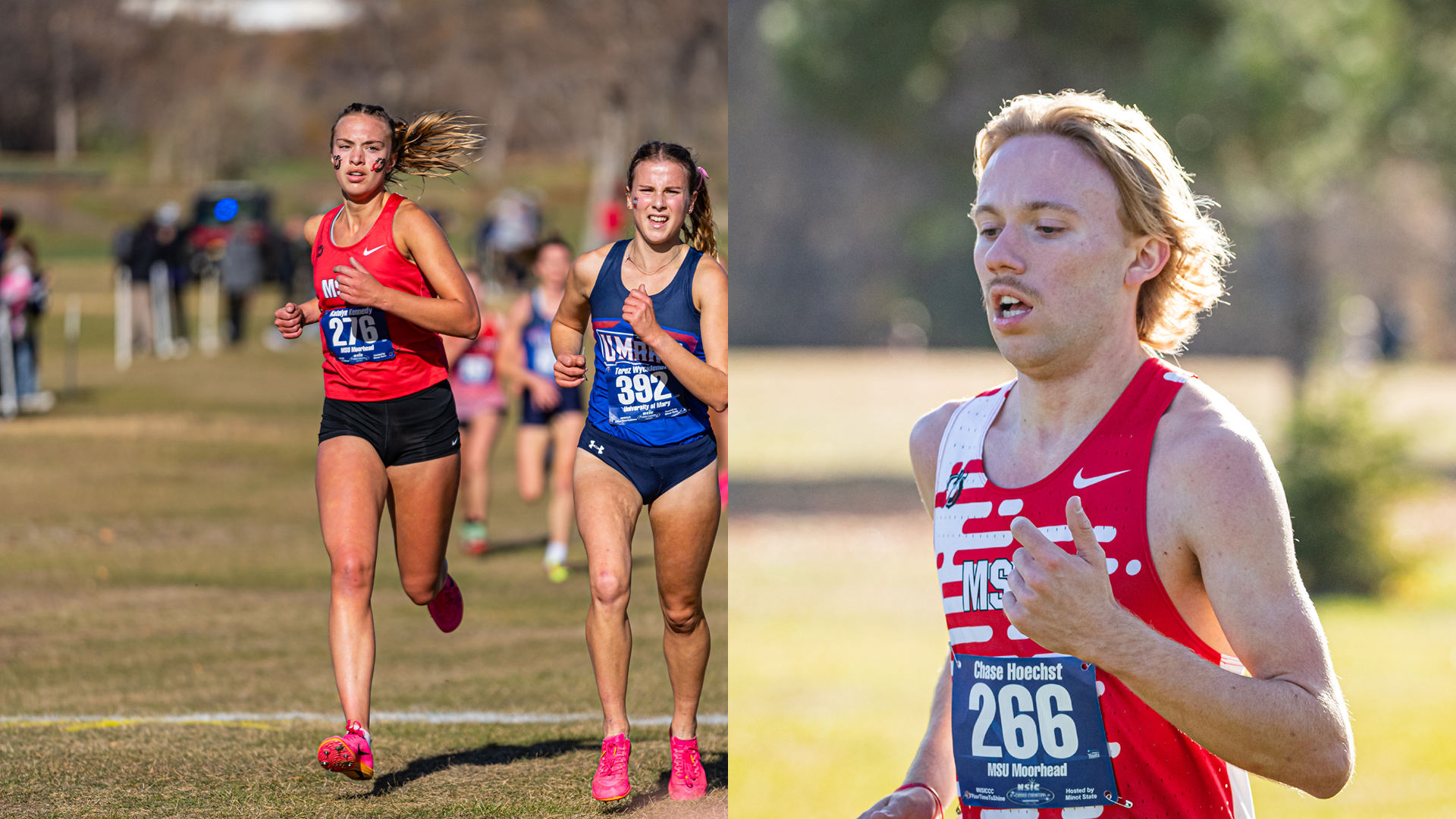 Kate Kennedy and Chase Hoechst were MSUM's top finishers at the NCAA Central Region Championships on Saturday.
