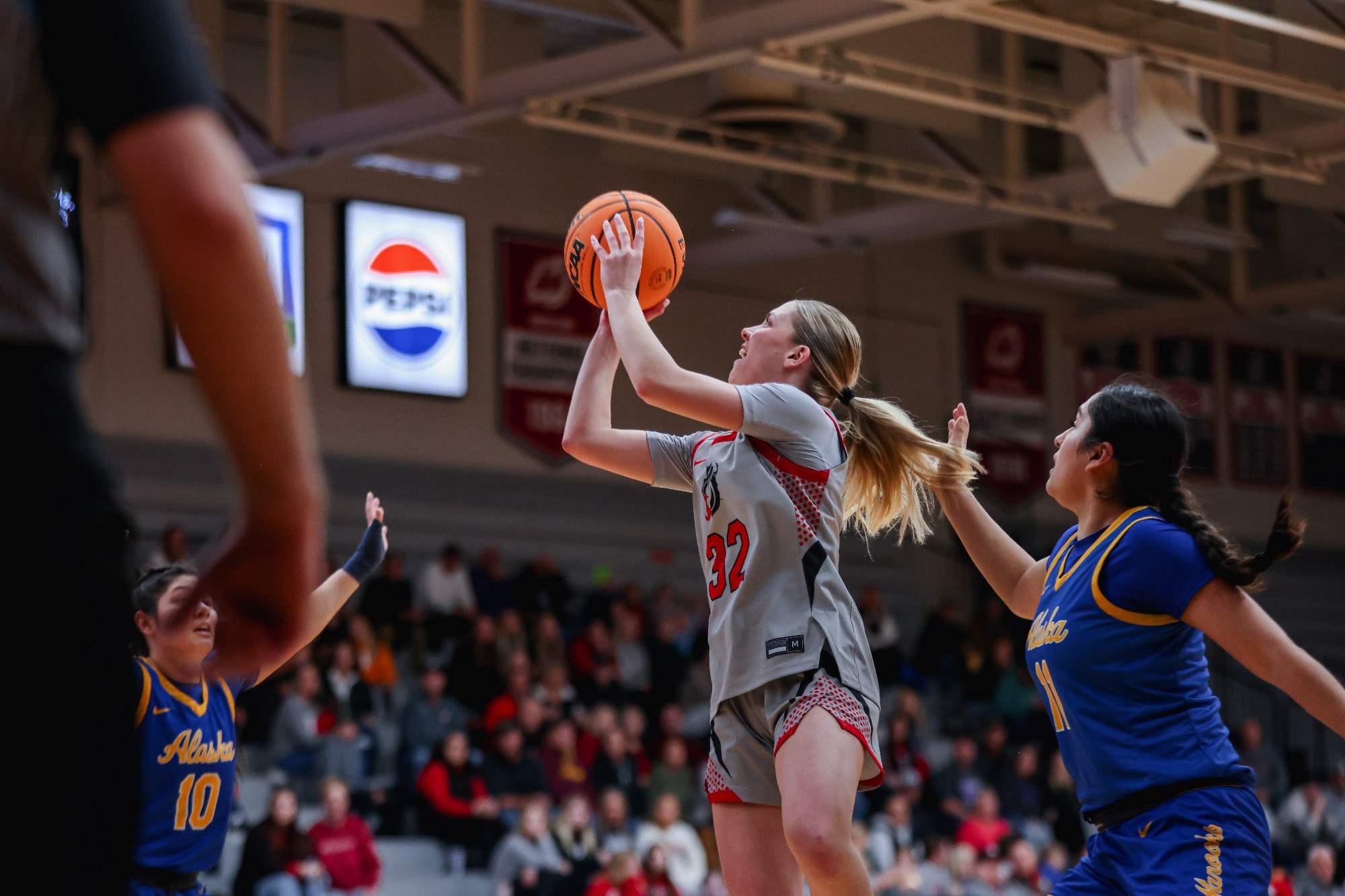 Freshman Aubrey Morrison scored 10 points in a narrow 55-53 loss to Bemidji State on Thursday