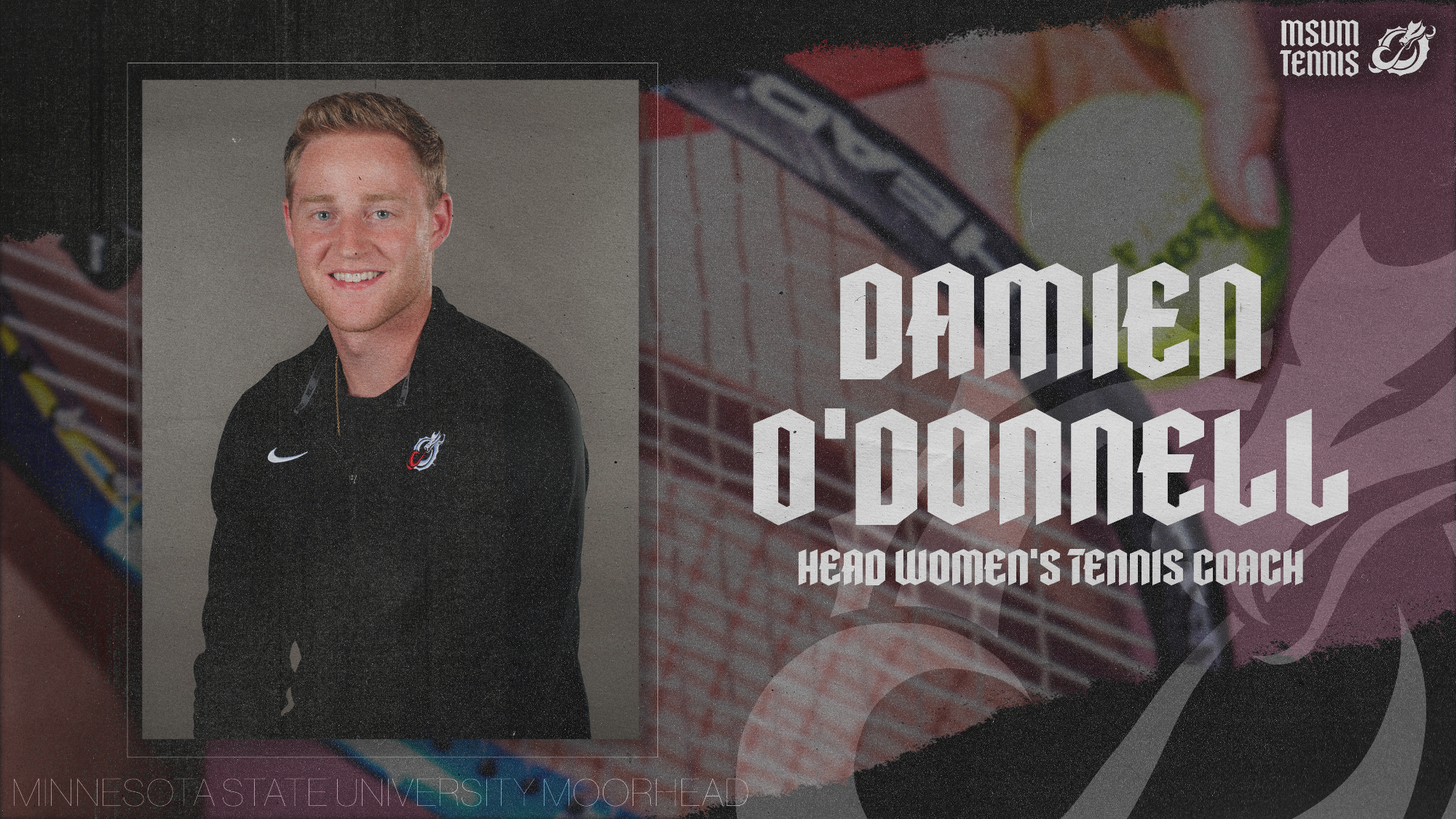 Damien O'Donnell Hired as MSUM Head Women's Tennis Coach