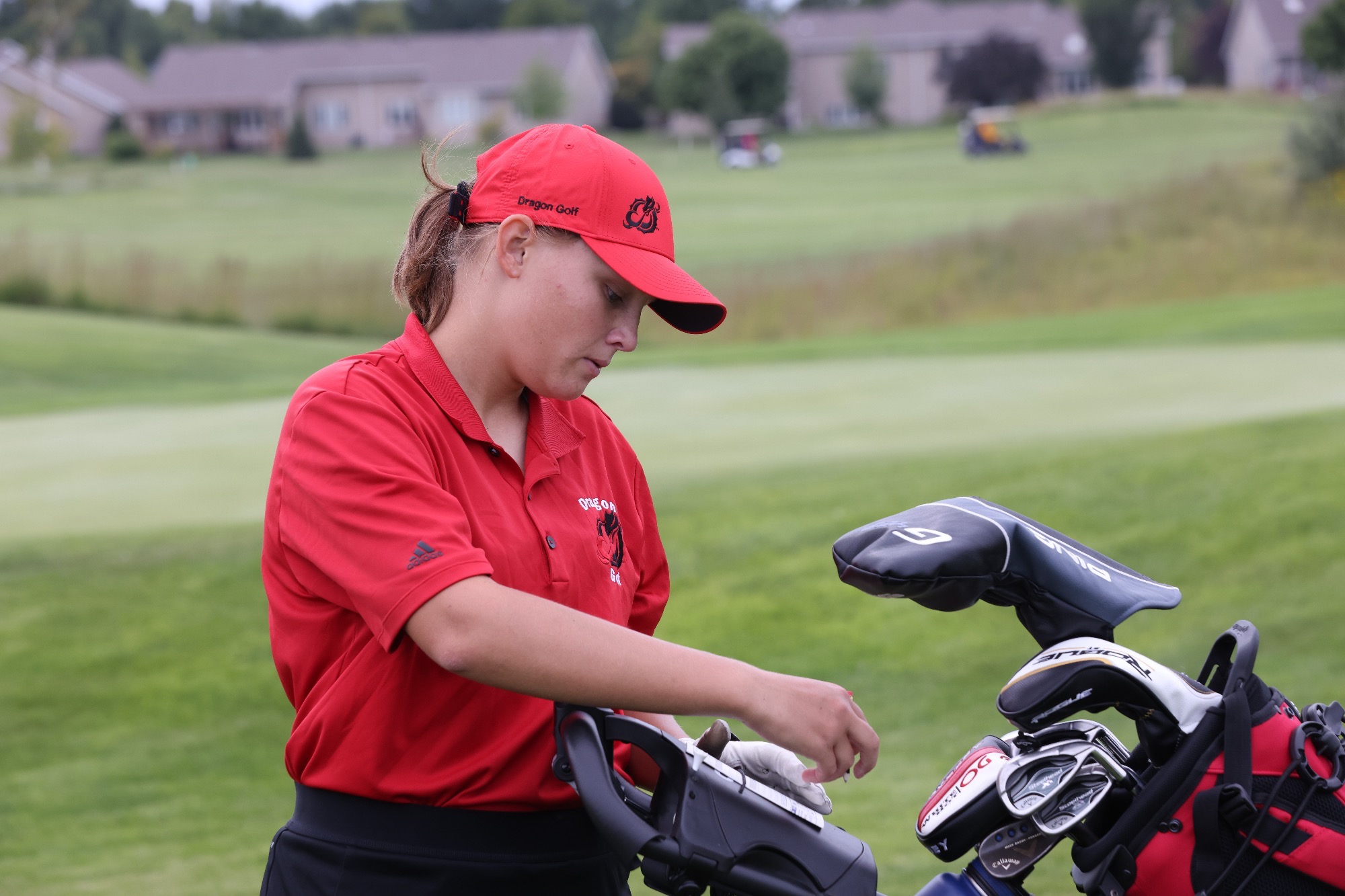 Halle Balluff led the Dragons with an 81 on day one of the EverSpring Inn & Suits Mustang Invitational 