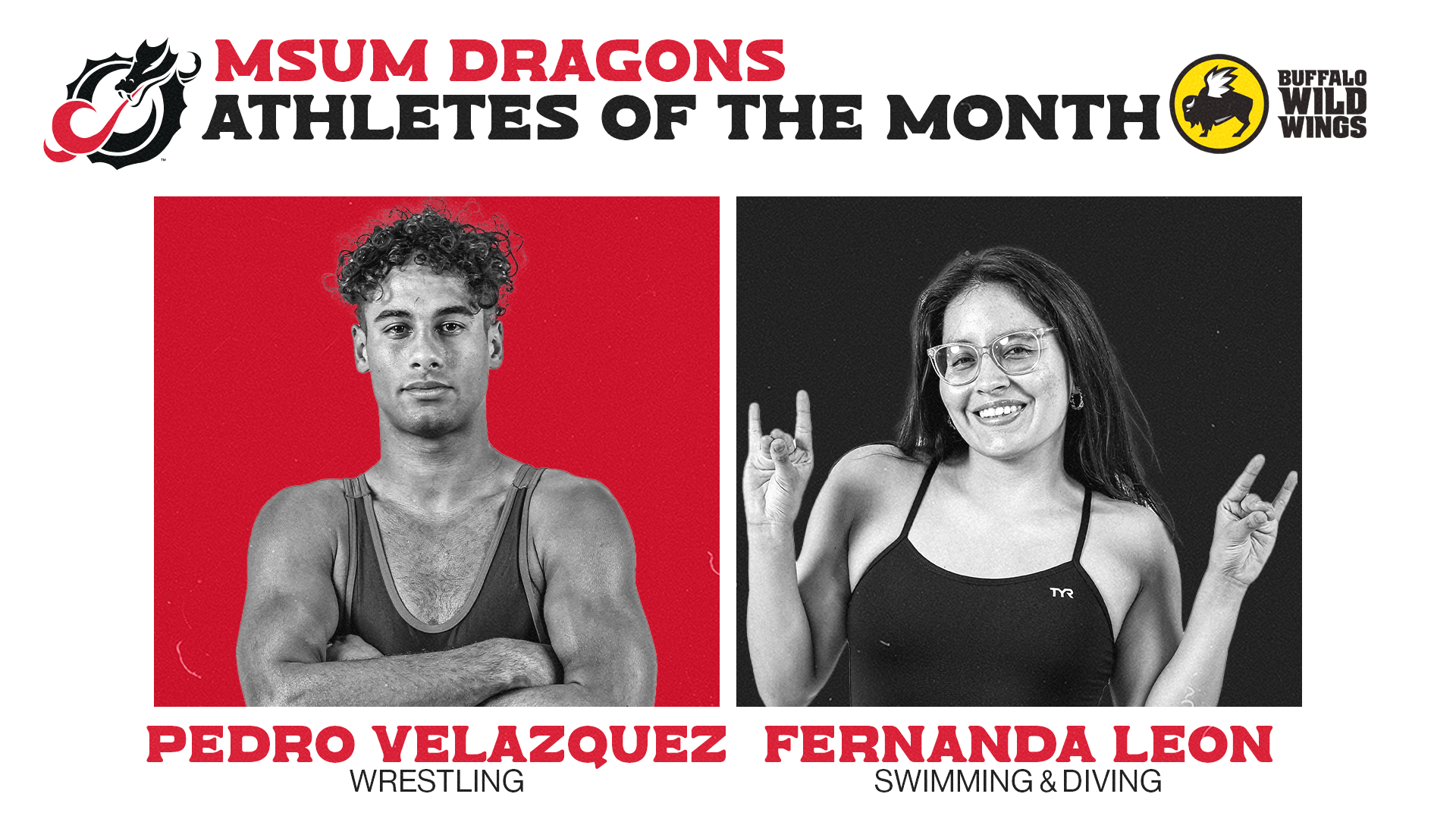 PJ Velazquez and Fernanda Leon Named MSUM Athletes of the Month for December 2025