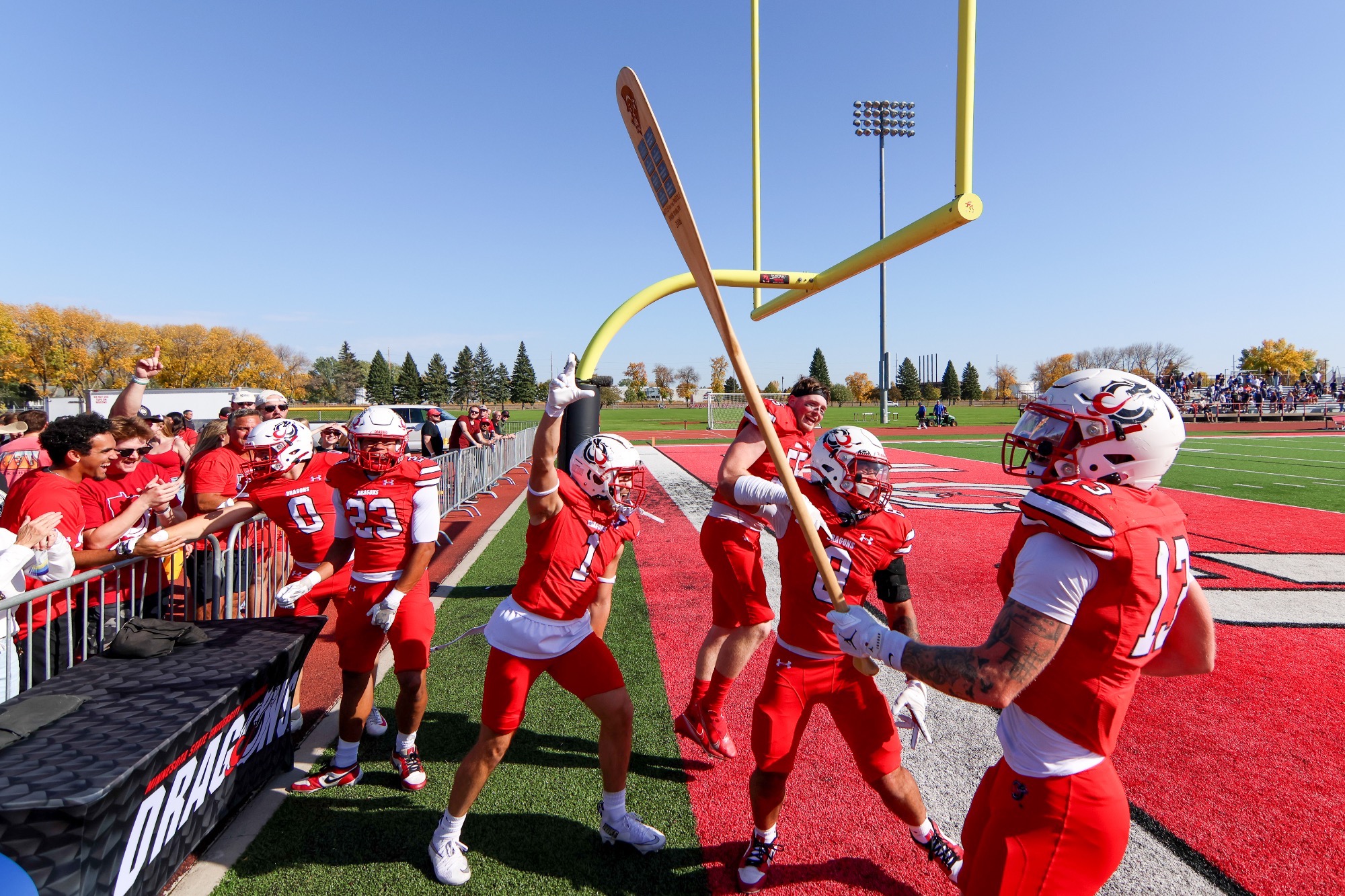 MSUM football secured The Paddle trophy for the 11th straight season on Friday in a 42-22 win over UMary