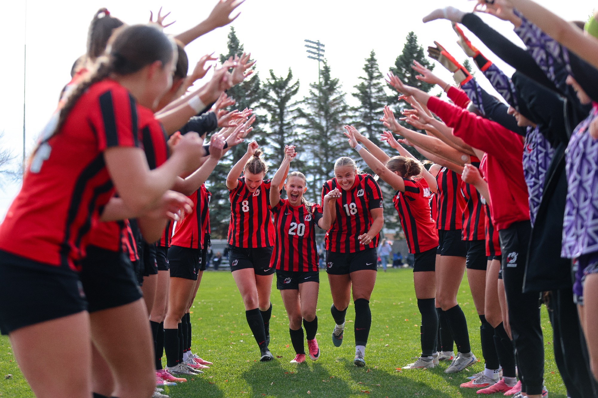 Lilly Allen, Clara Baleen and Lizzy Jaraczeski were honored Sunday as part of MSUM's Senior Day.