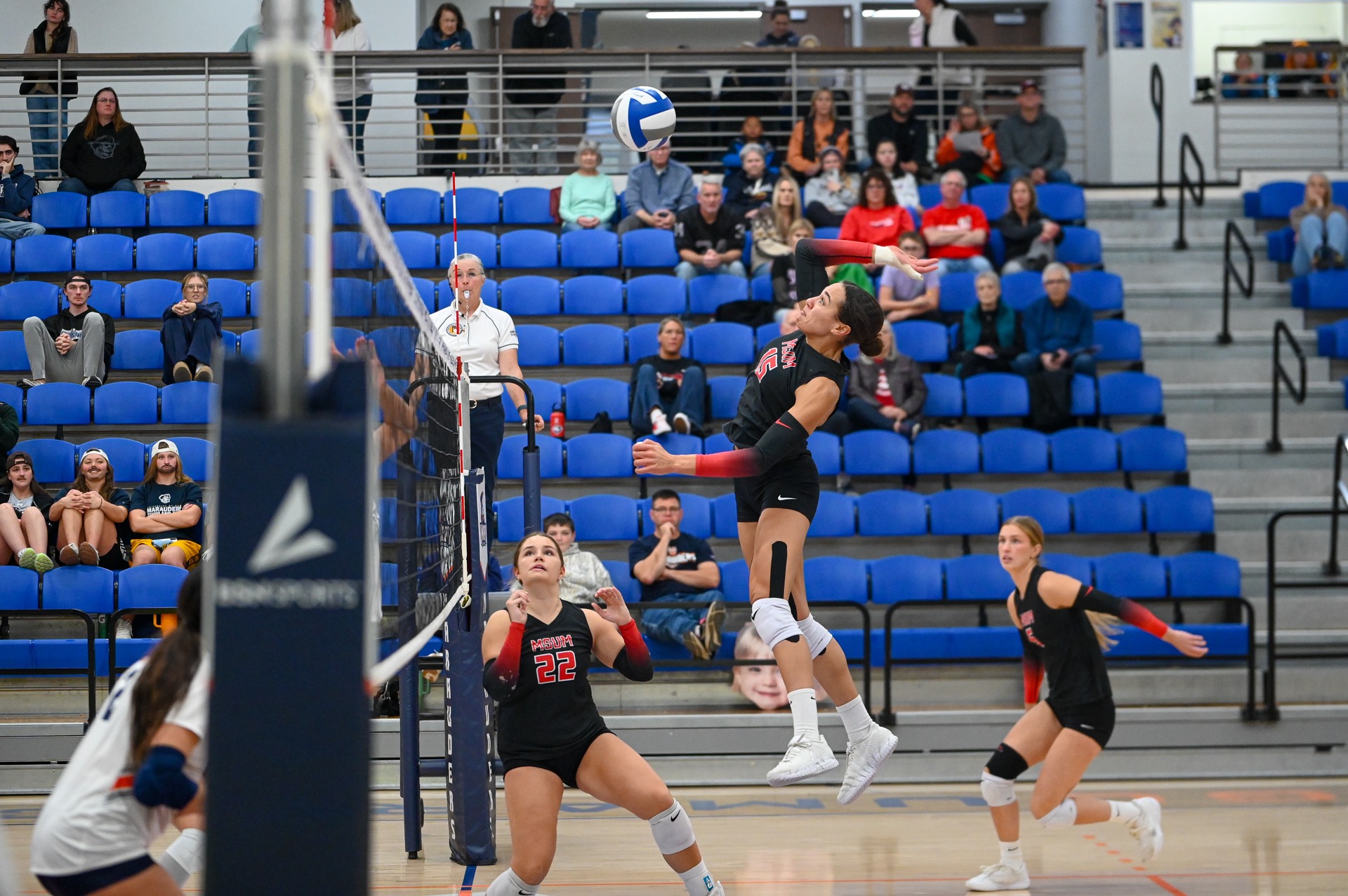 Mya Pfeifer led all players with 12 kills and six block assists in MSUM's convincing sweep of UMary on Friday.