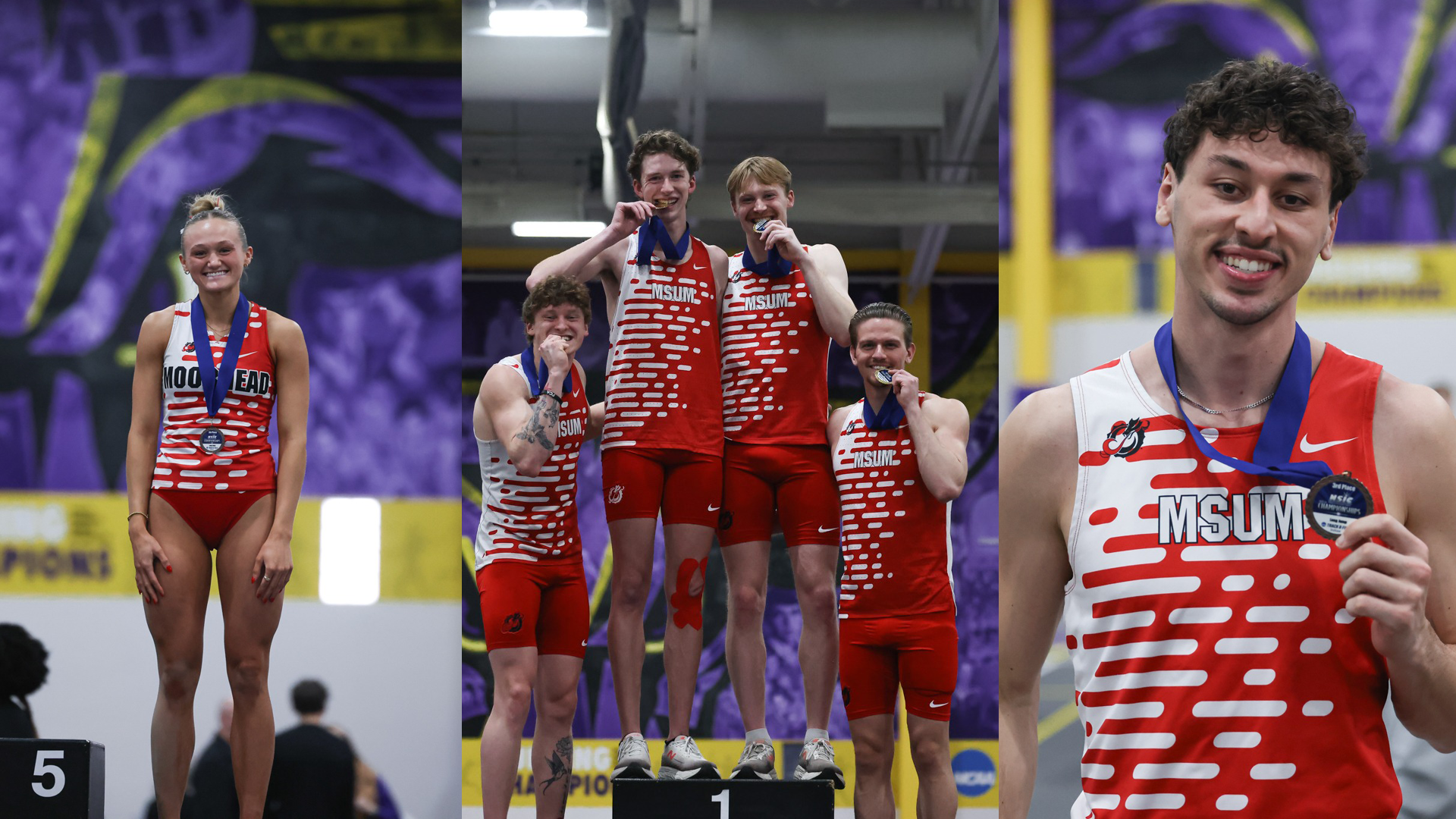 Allysah Larson, men's distance medley relay and Jaiden Peraza led MSUM on day one of the NSIC Indoor Championships