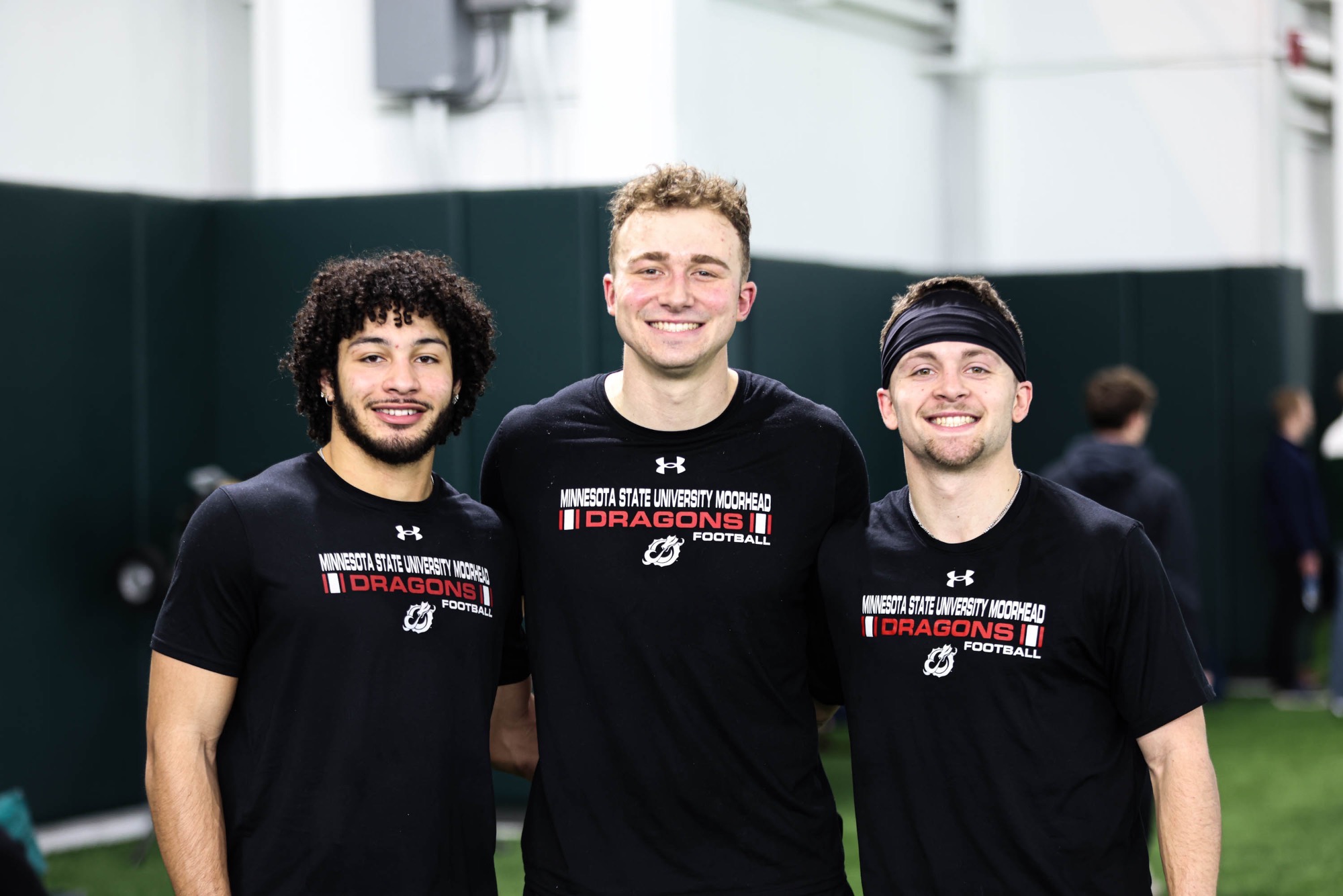 Brady Perryman, Jack Strand and Gage Florence all competed at NDSU's annual Pro Day in Fargo on Thursday. 