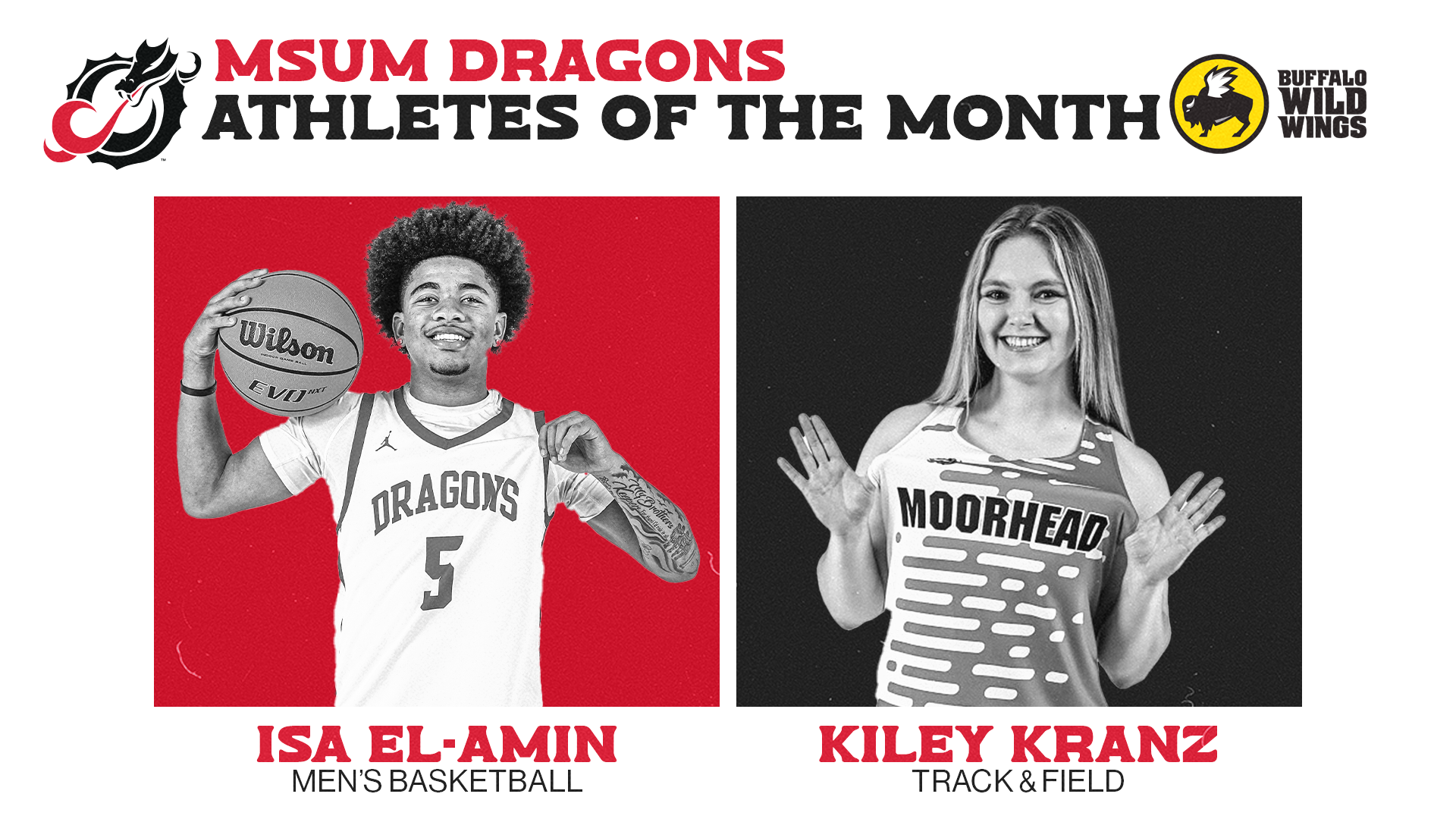 Isa El-Amin and Kiley Kranz named MSUM student-athletes of the month for February 2026