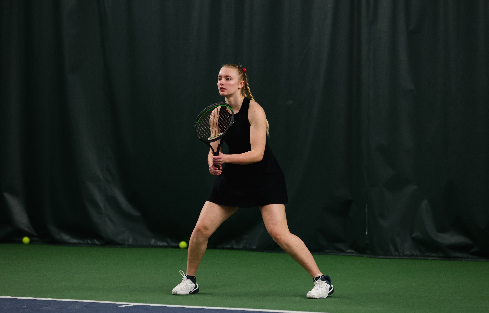 Katryna Hansen earned a singles victory against Bemidji State on Saturday. 