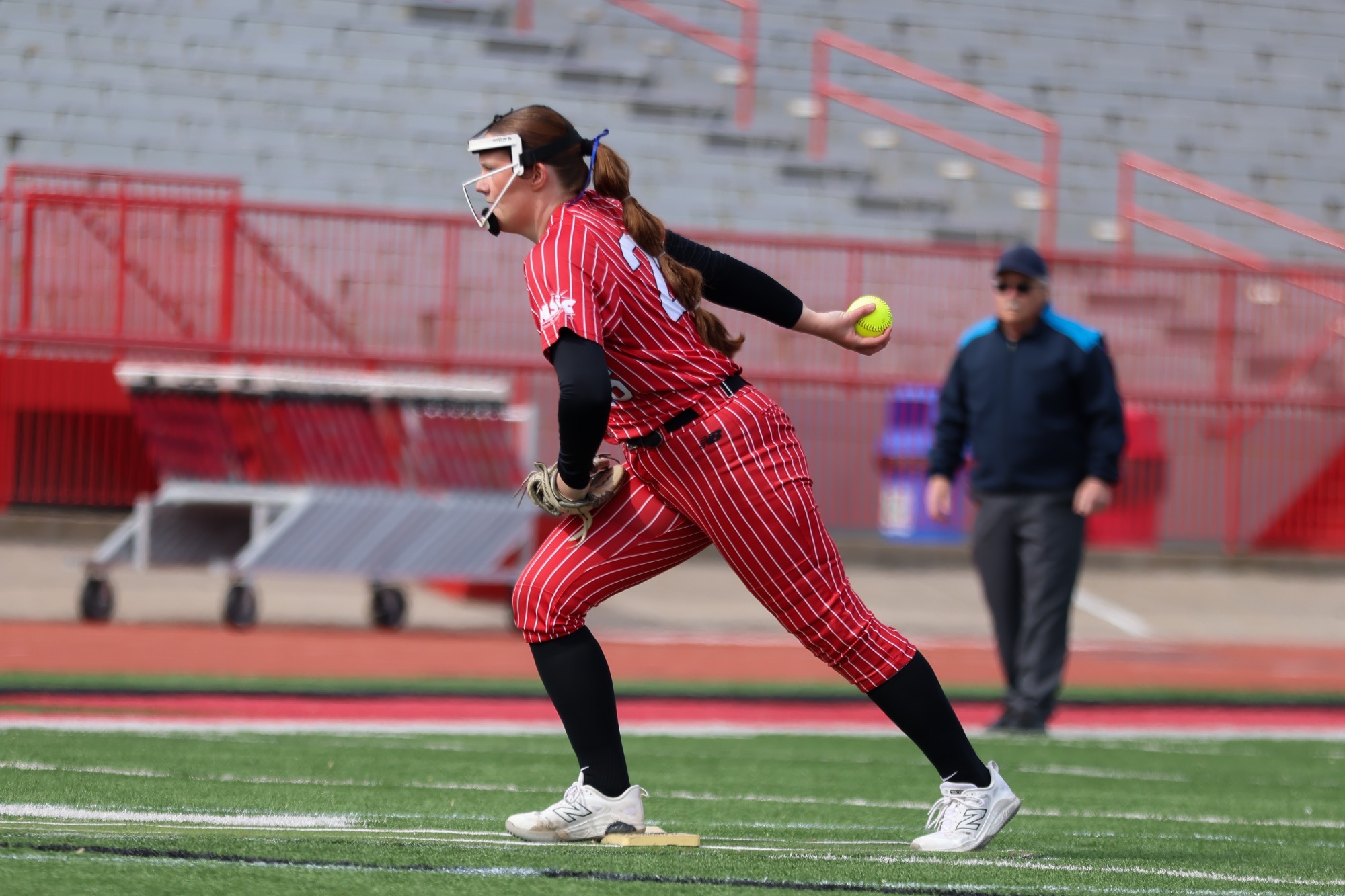 Brynna Farman pitched a complete game in a victory over Wayne State on Sunday. 