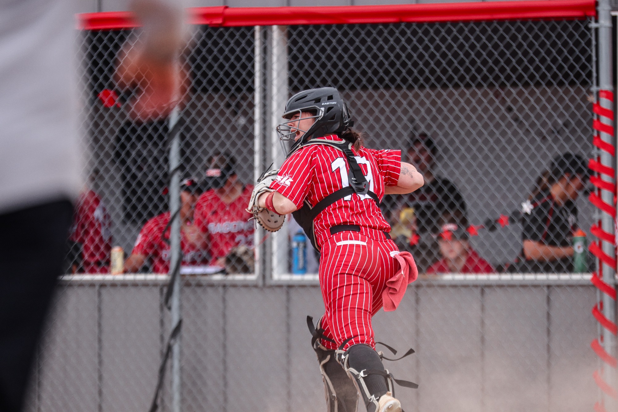 Teagan Pranchke behind the plate