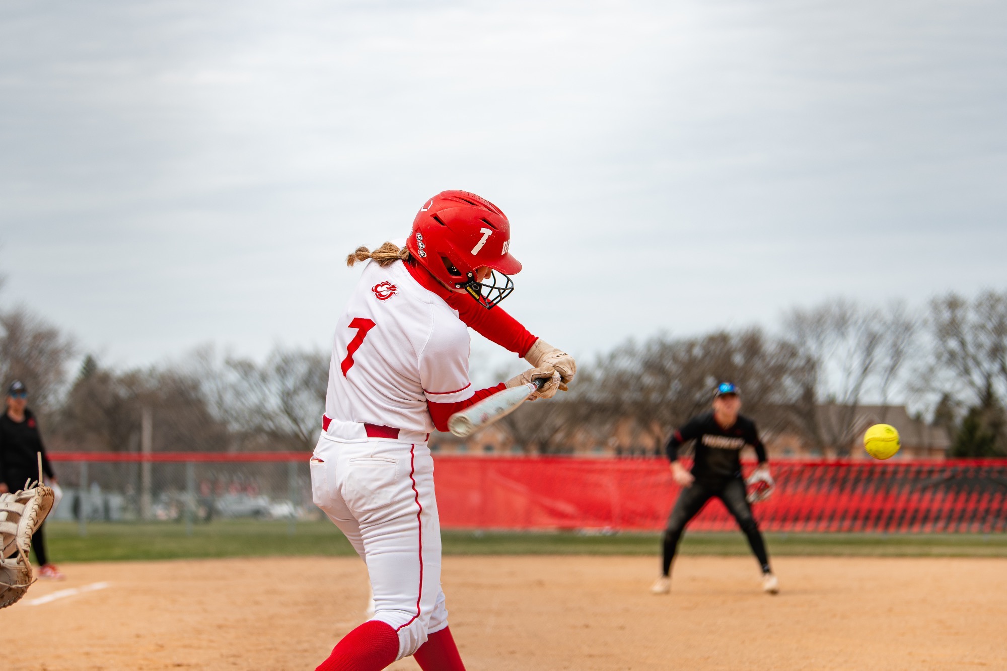 Loie Moore drove in a run in game one against St. Cloud State on Sunday. 