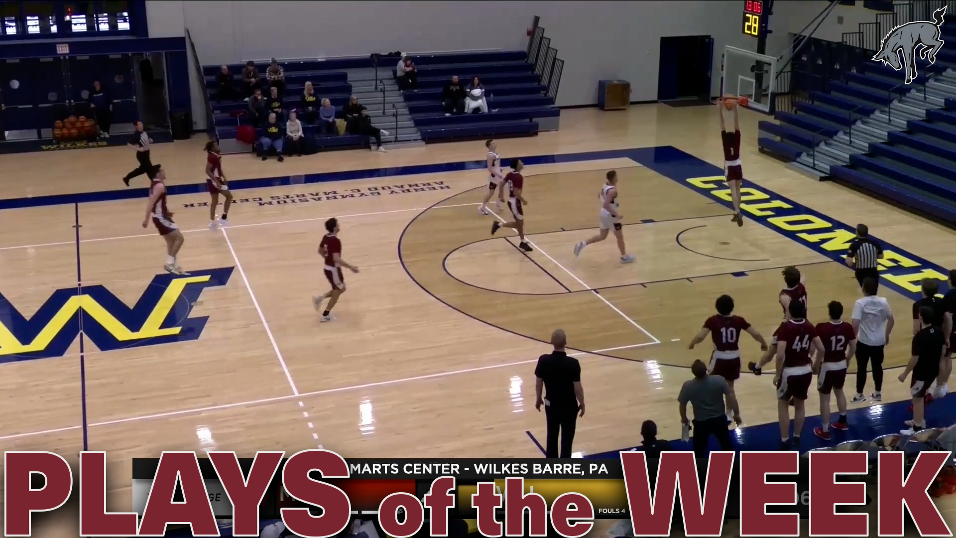 a picture of a basketball player in a red jersey dunking and the text Plays of the Week in red at the bottom