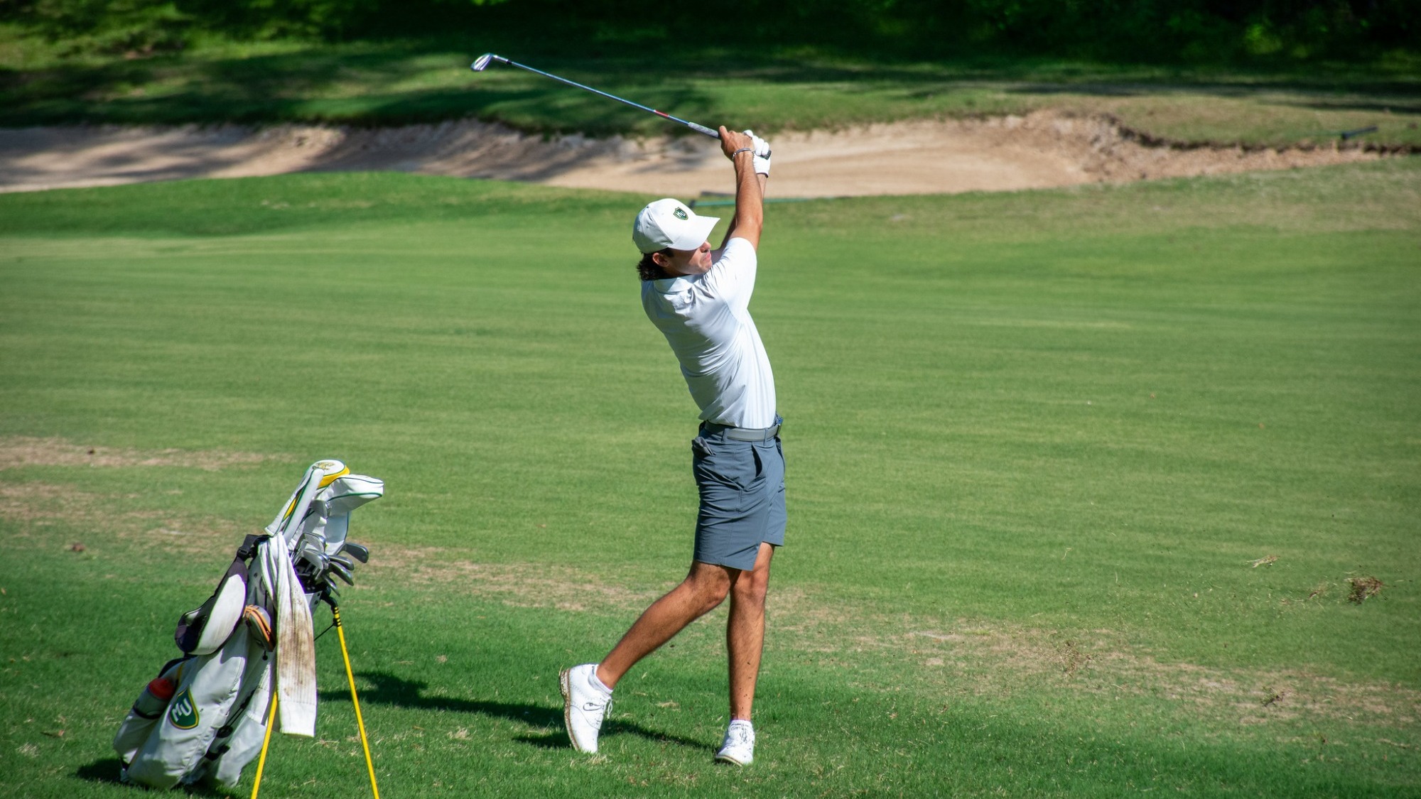 Beau Brewer on the fairway on the 2025 USA South Men's Golf Championships