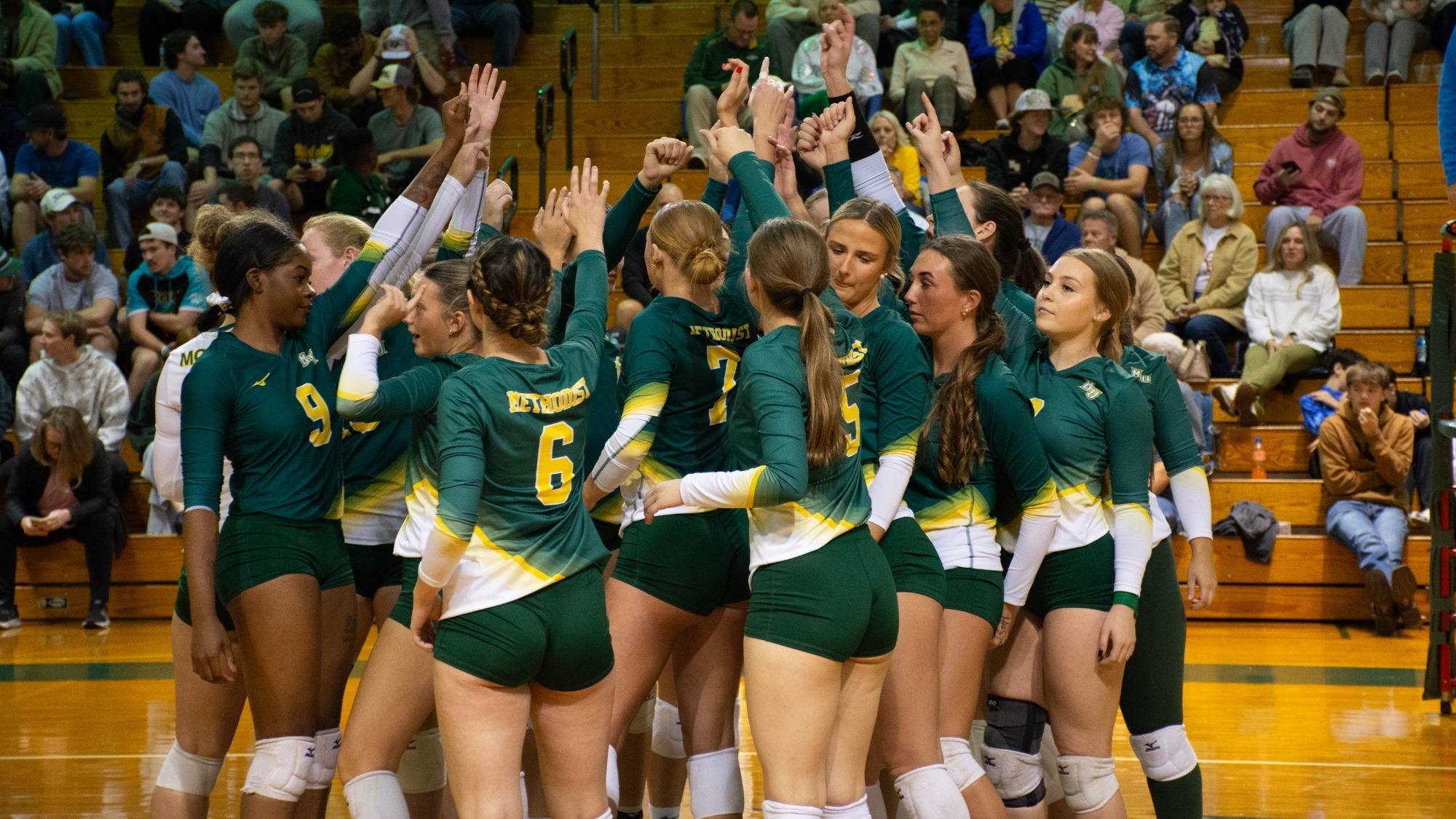 Volleyball postgame huddle