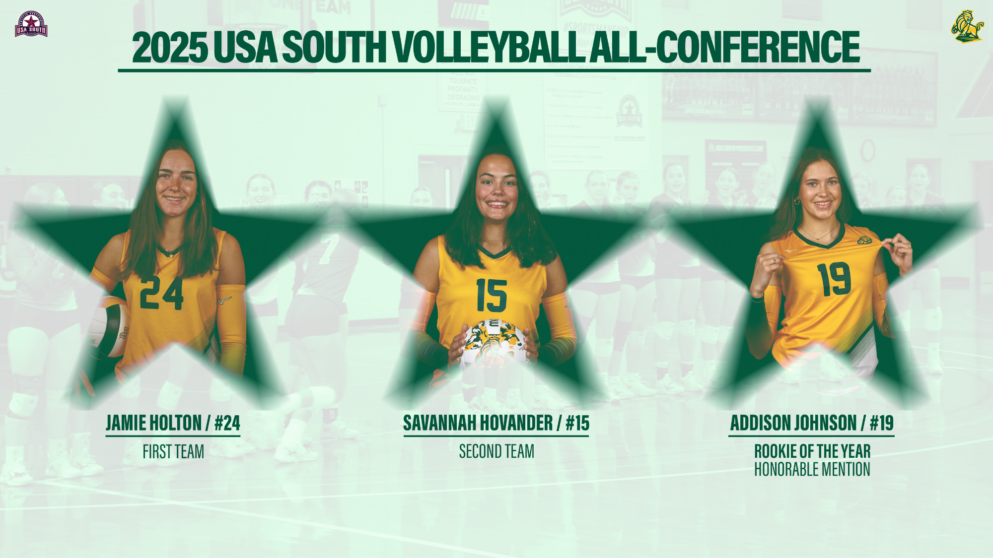 2025 volleyball USA South all-conference 