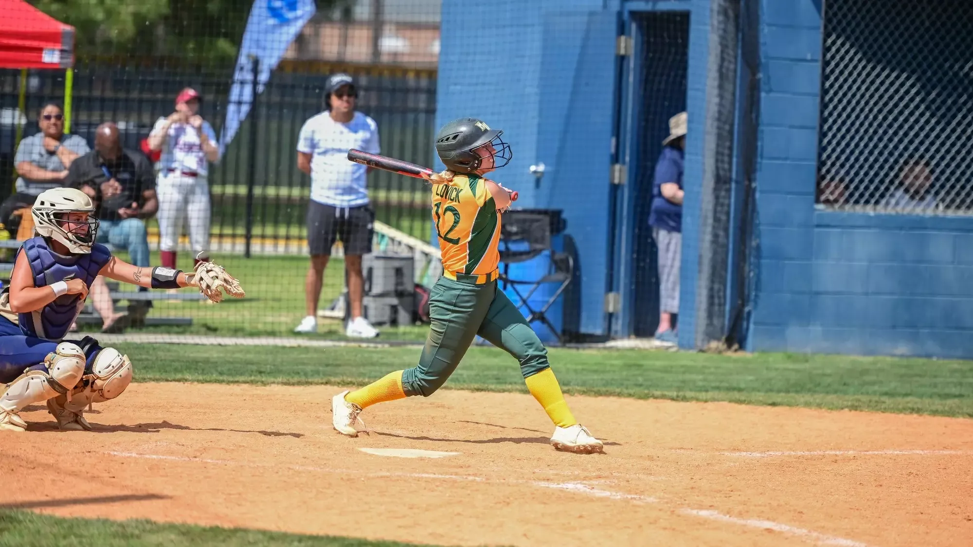Hannah Lovick batting at N.C. Wesleyan during the 2025 USA South Tournament