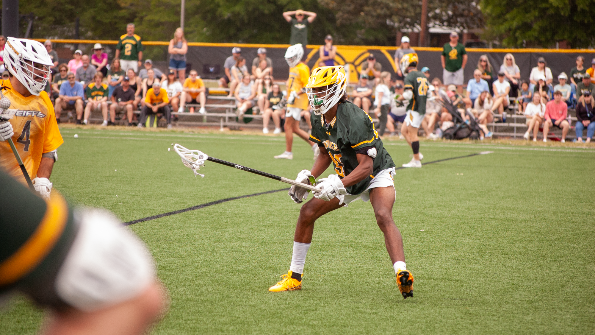 Jay Moore playing defense at Pfeiffer