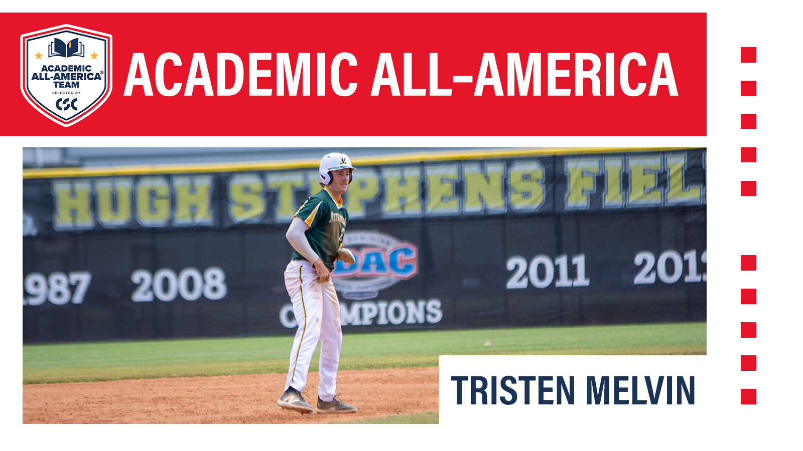 Tristen Melvin Academic All-American 2025