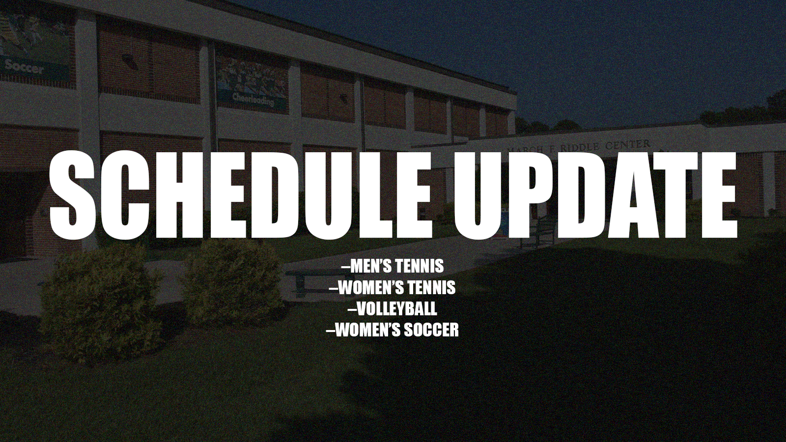 Schedule Updates 9-26-25