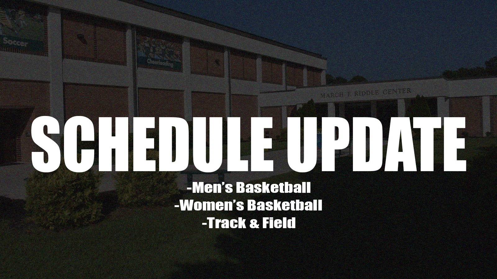 Athletics Schedule Update Graphic (January 21, 2026)