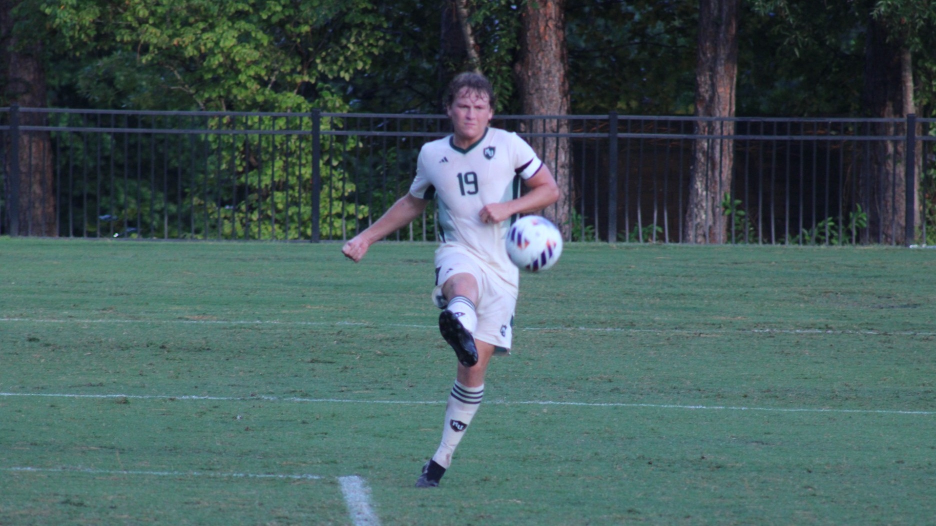 Garrett Panos playing defense at home