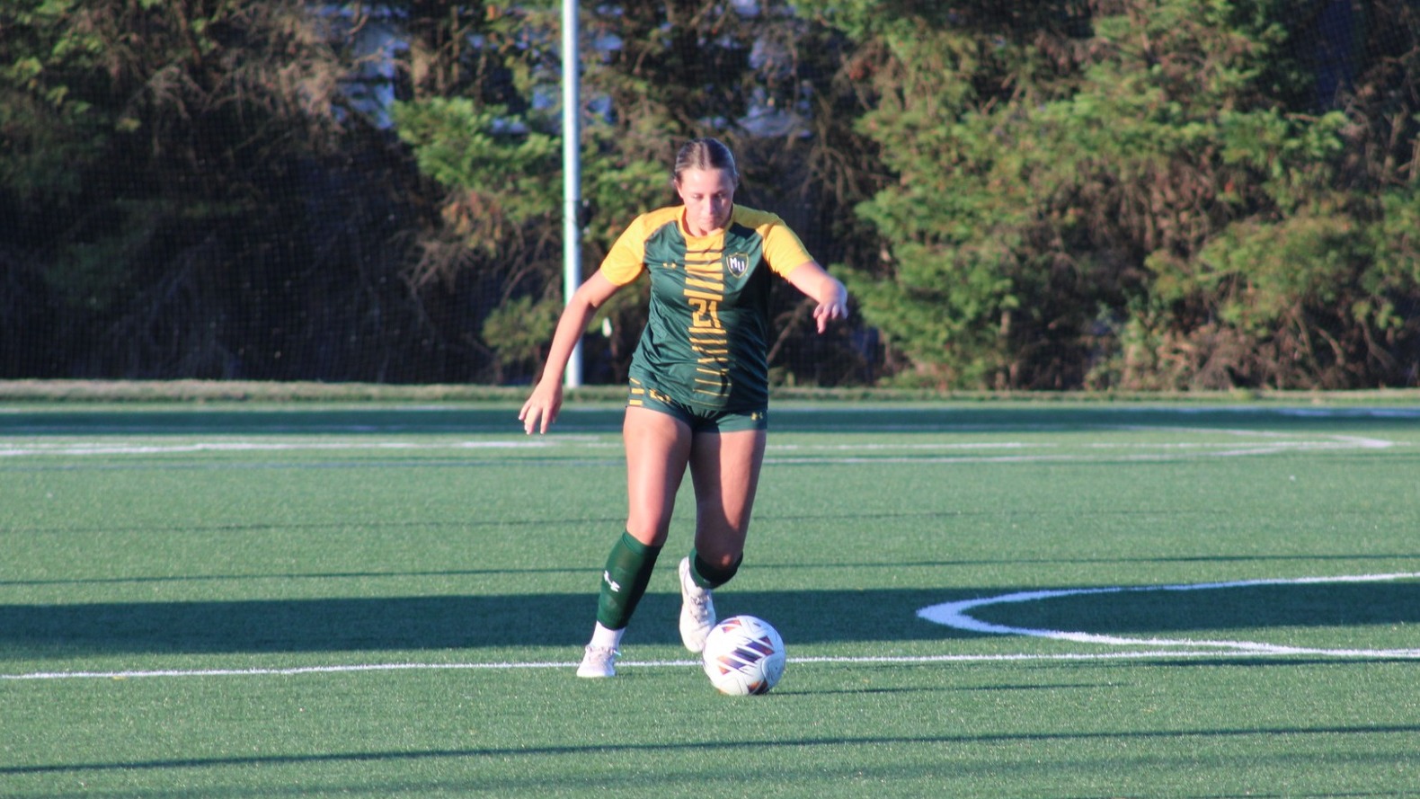 Addisyn Allen with the ball on the road
