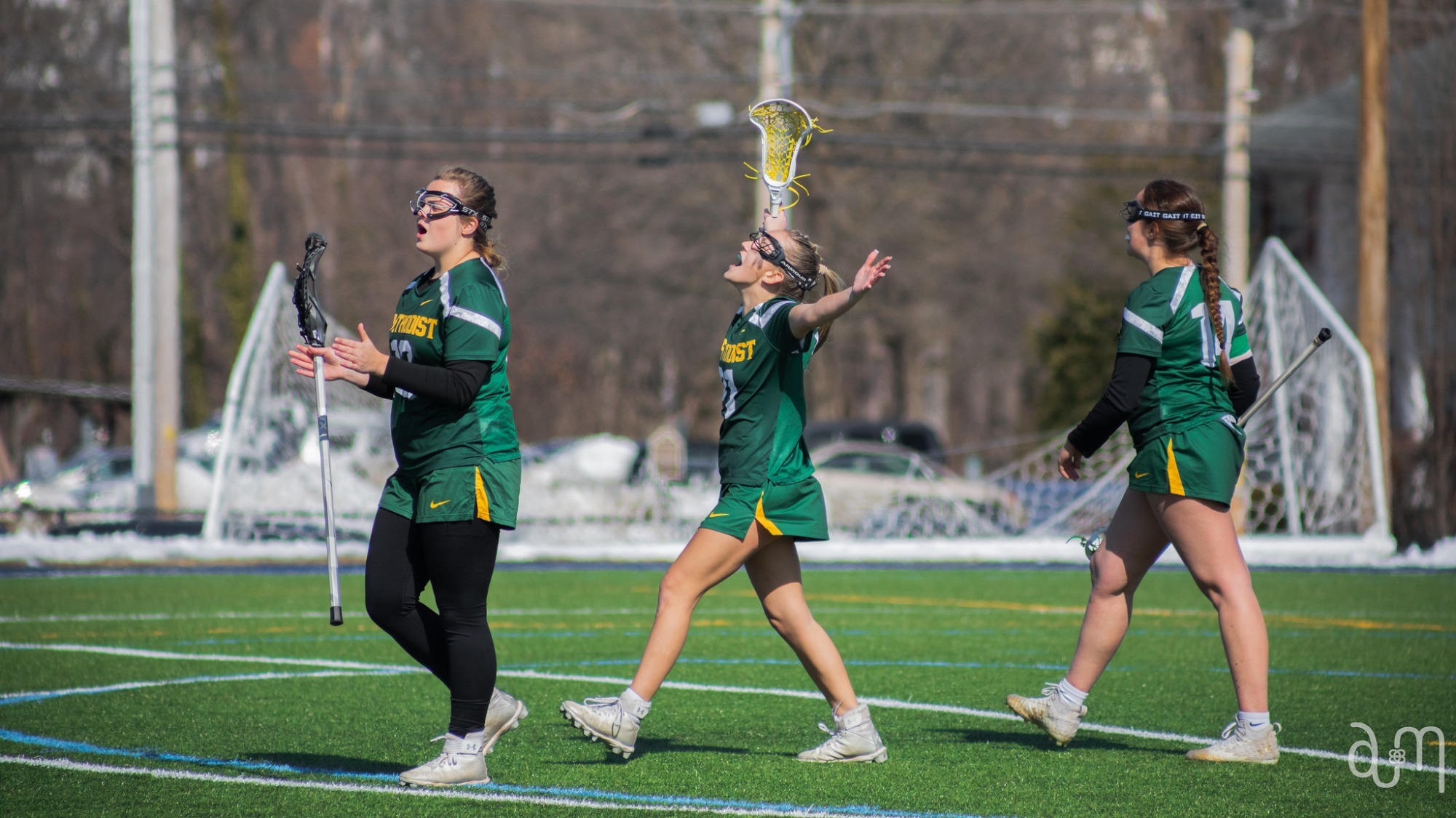Layla Wiesenfeld celebrating after scoring her 100th career goal