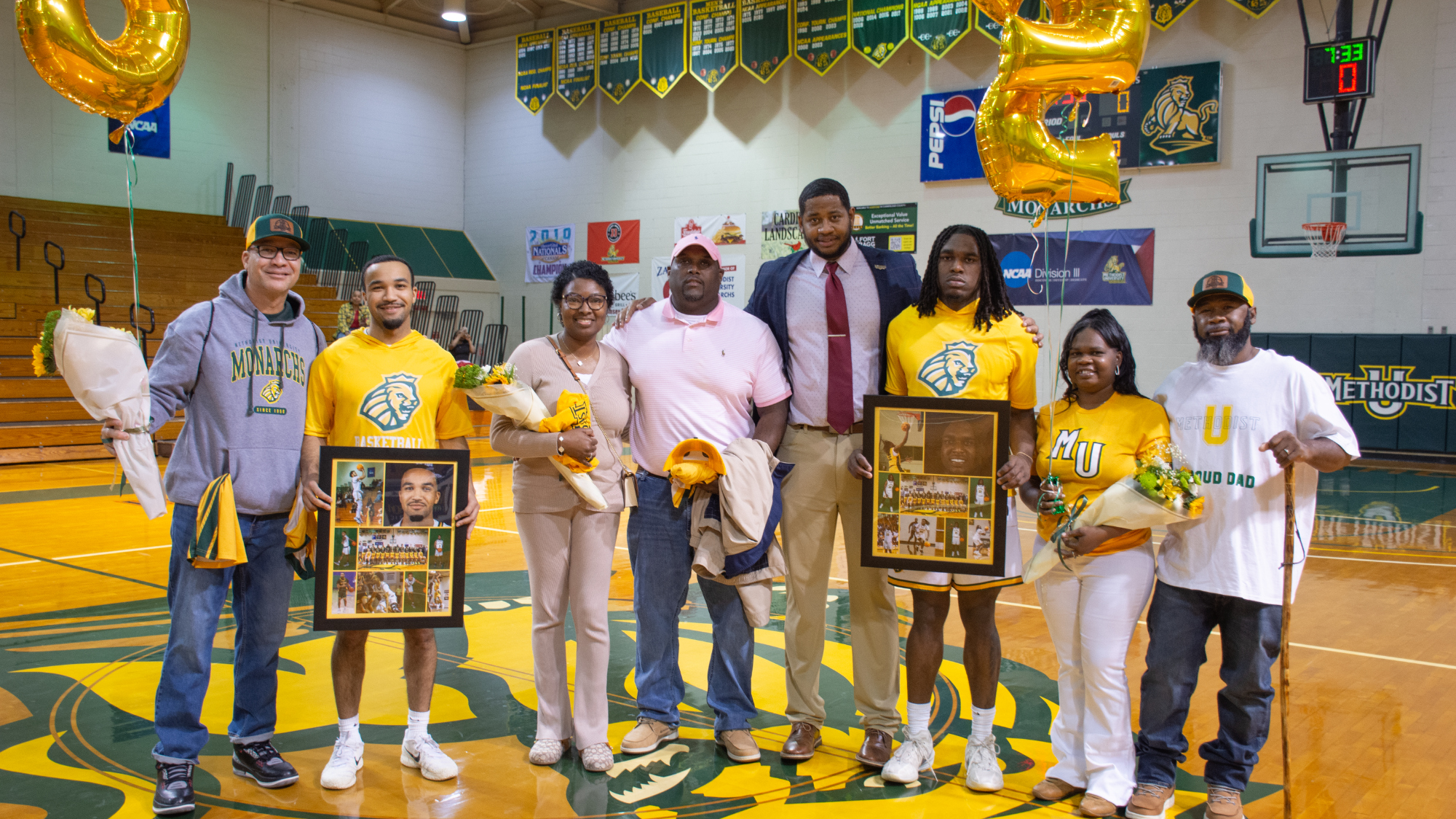 Brian Bullock and Tomas Stevens on Senior Day with families