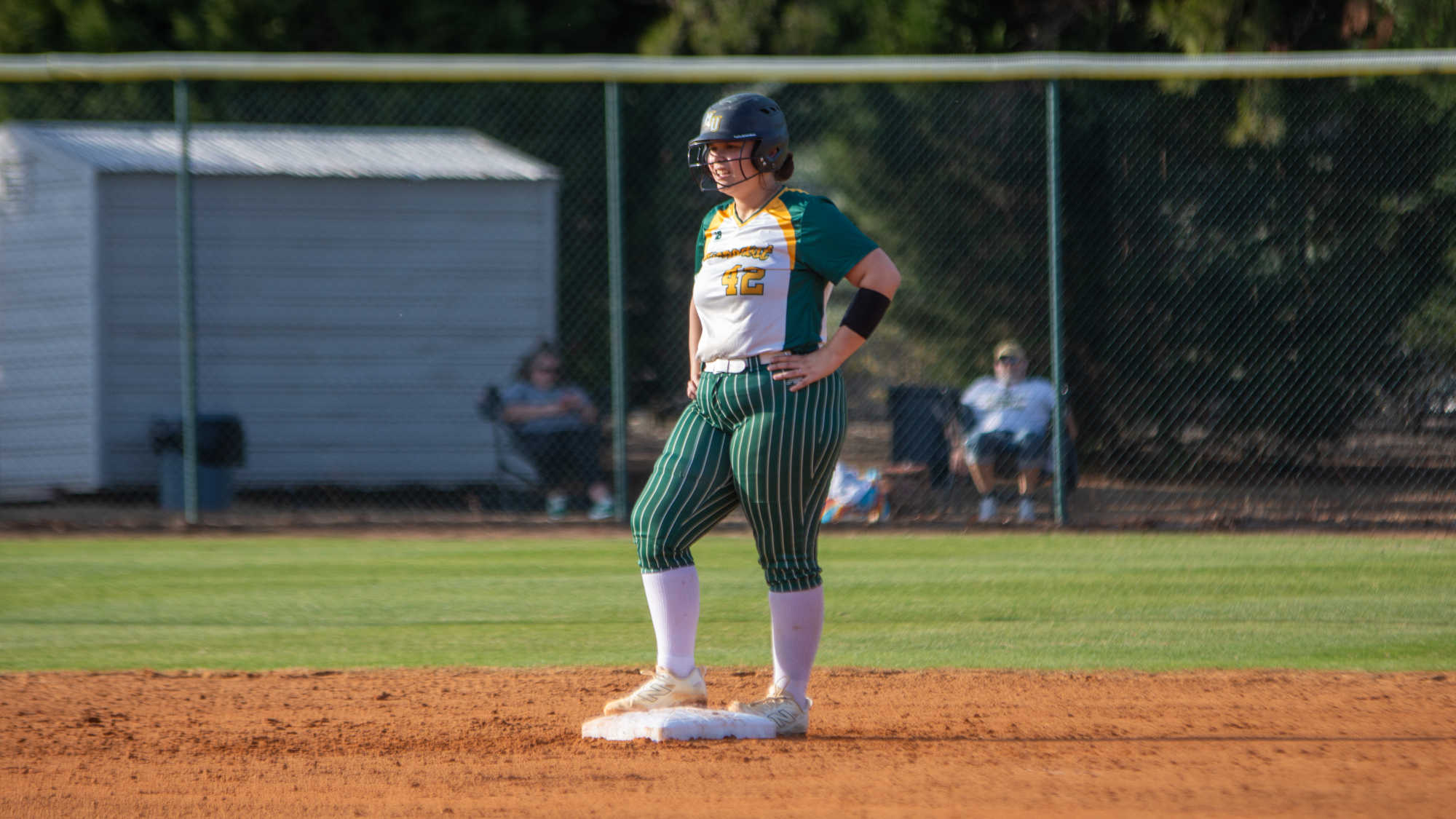 Alyssa Rivas hand on hip at second base