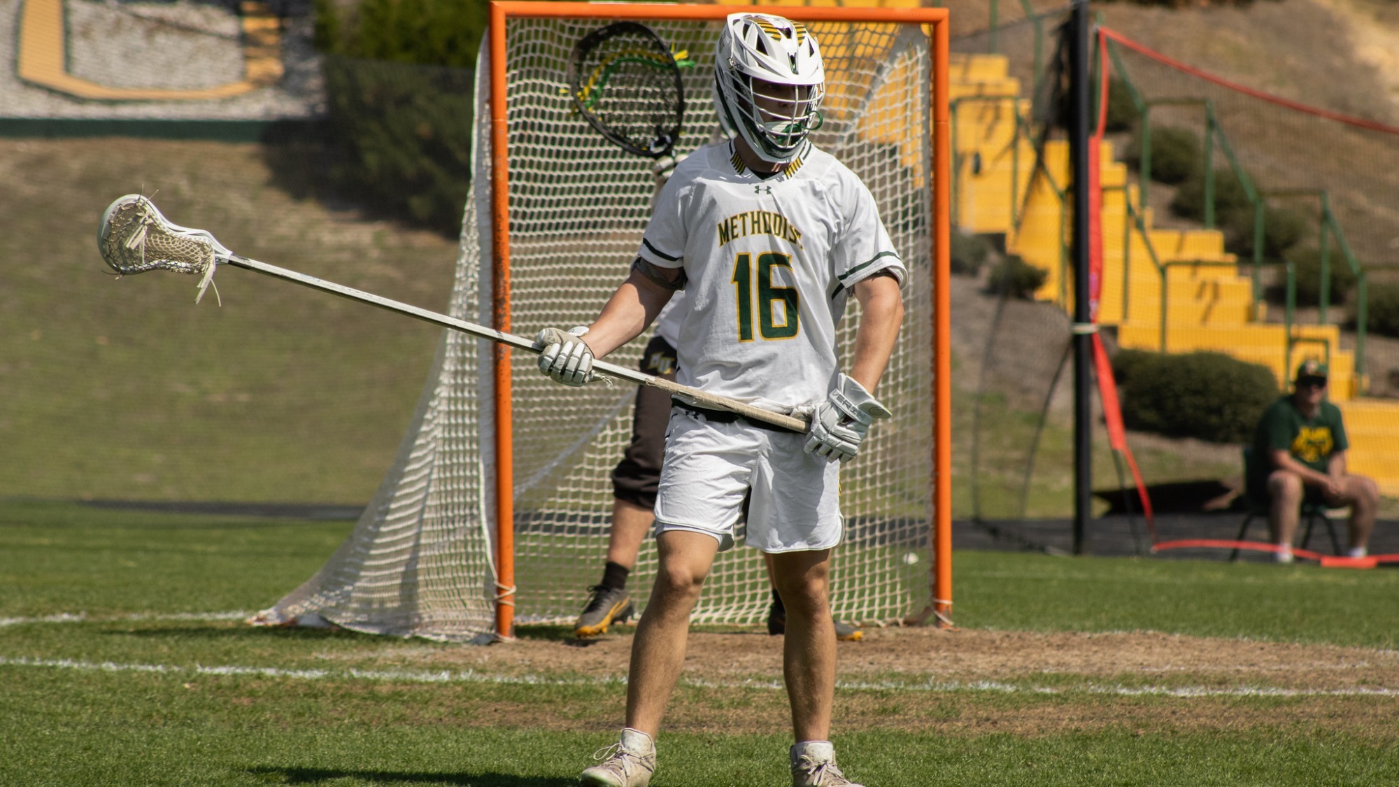 Michael Tucker on defense at home against Bethany (W.Va.)