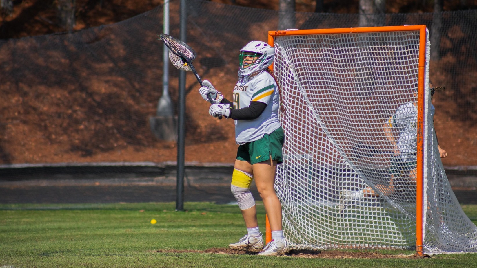 Amelia Fuentes with the ball in goal