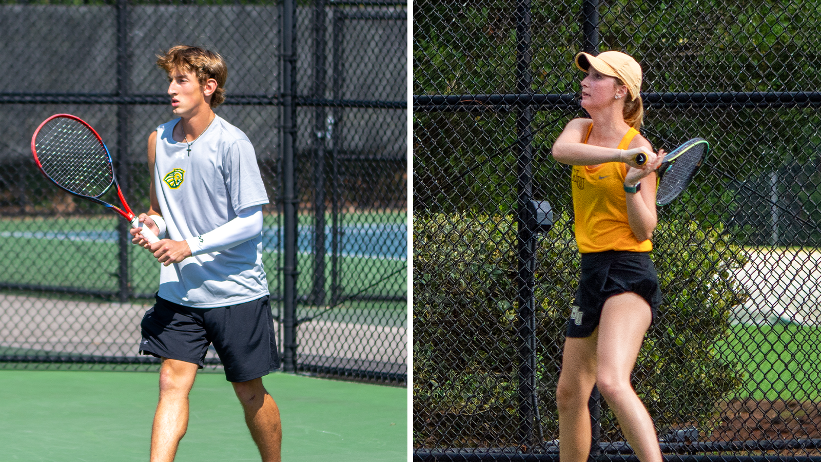 Aaron Zoubek and Caitlin Tihanovich split tennis graphic