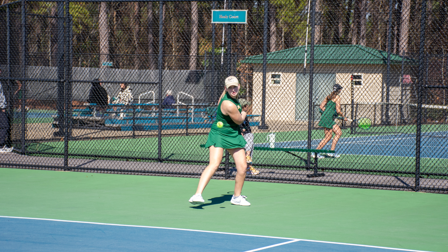 Emma Hulicki preparing to hit ball