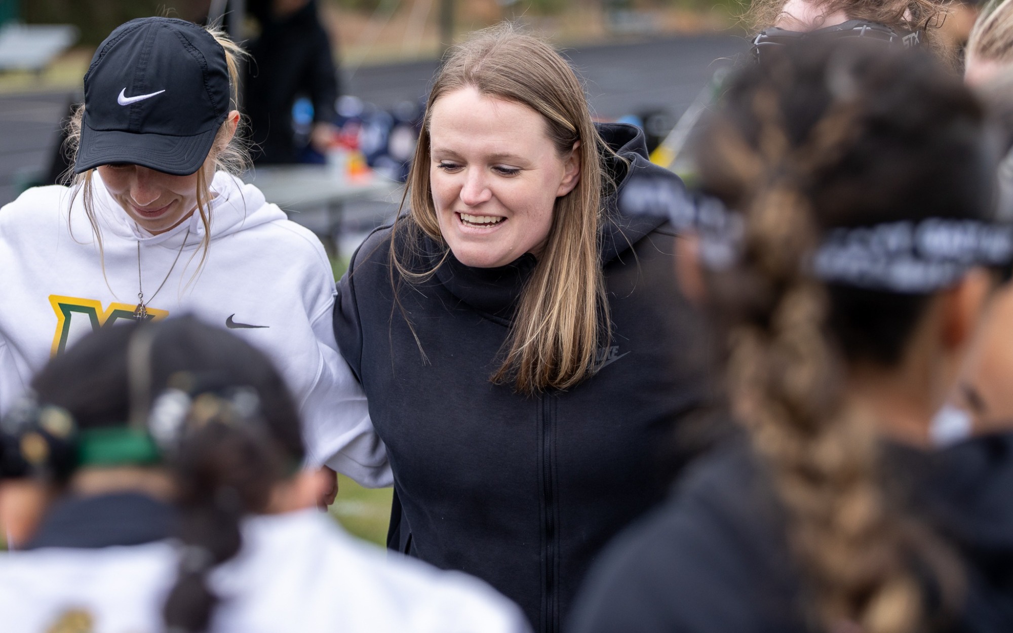 Kirsten McKay giving her pre-game speech before Va. Wesleyan game