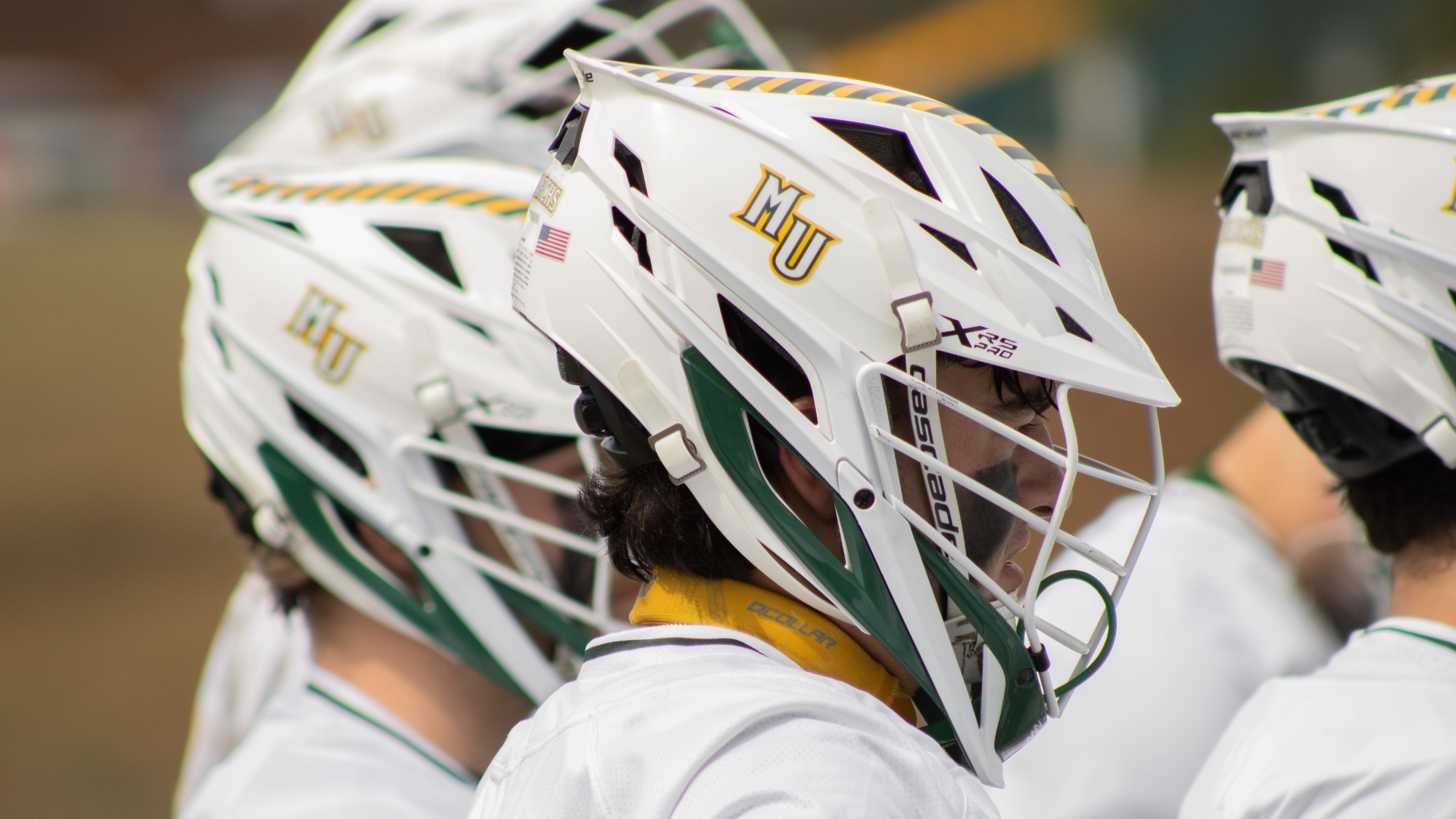 Close up of men's lacrosse helmet