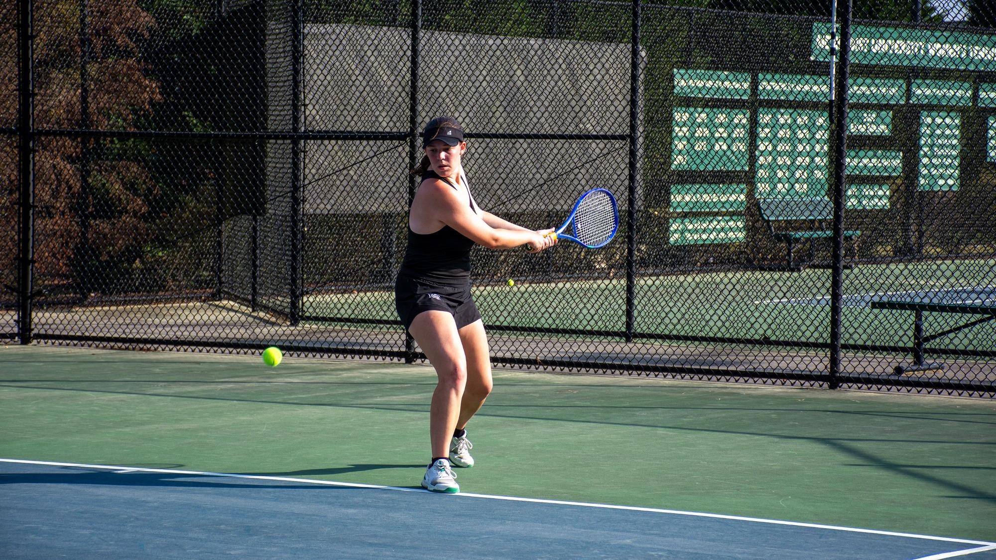 Addison Haden getting ready to backhand the shot