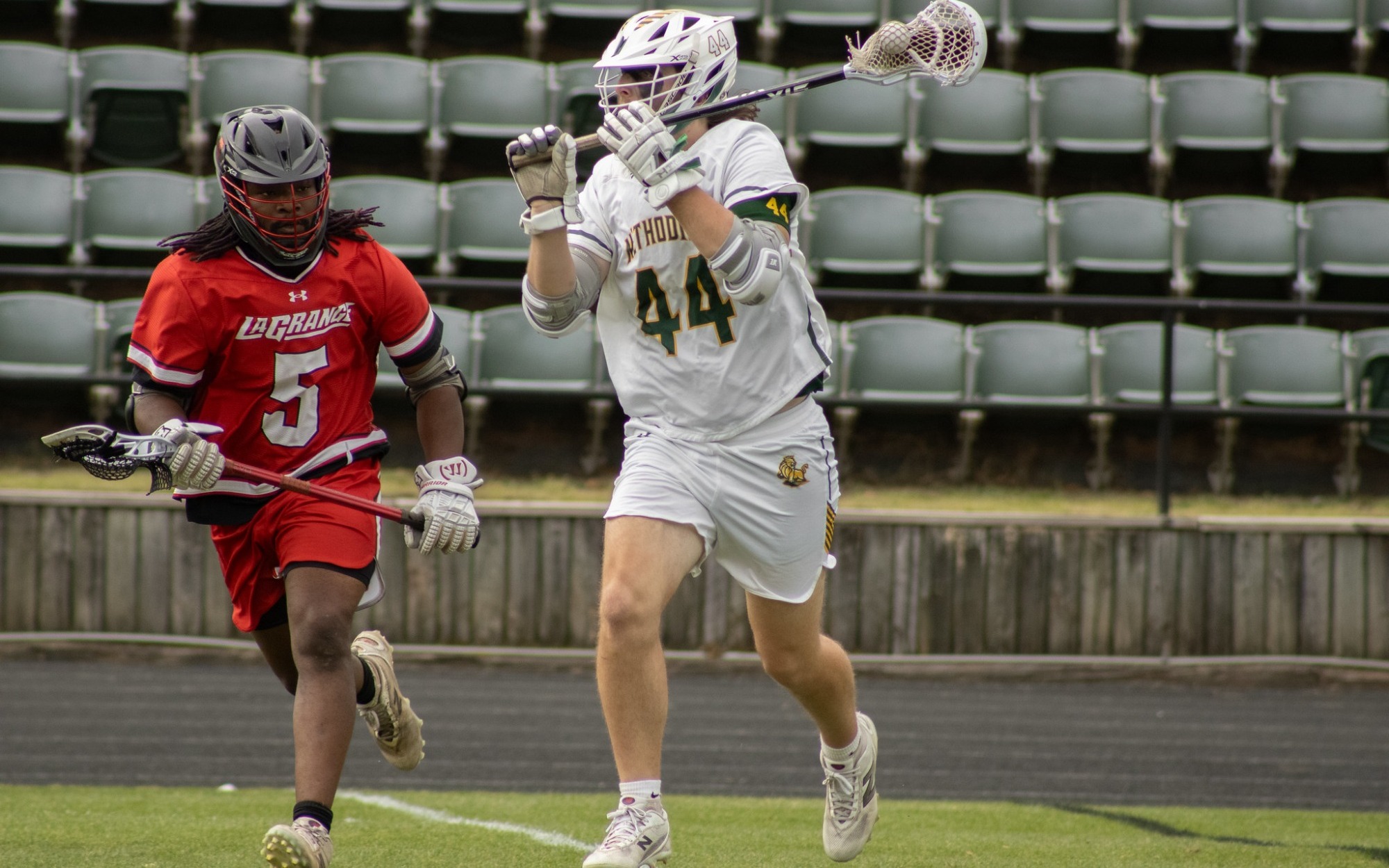 RJ Breeden with the ball against LaGrange