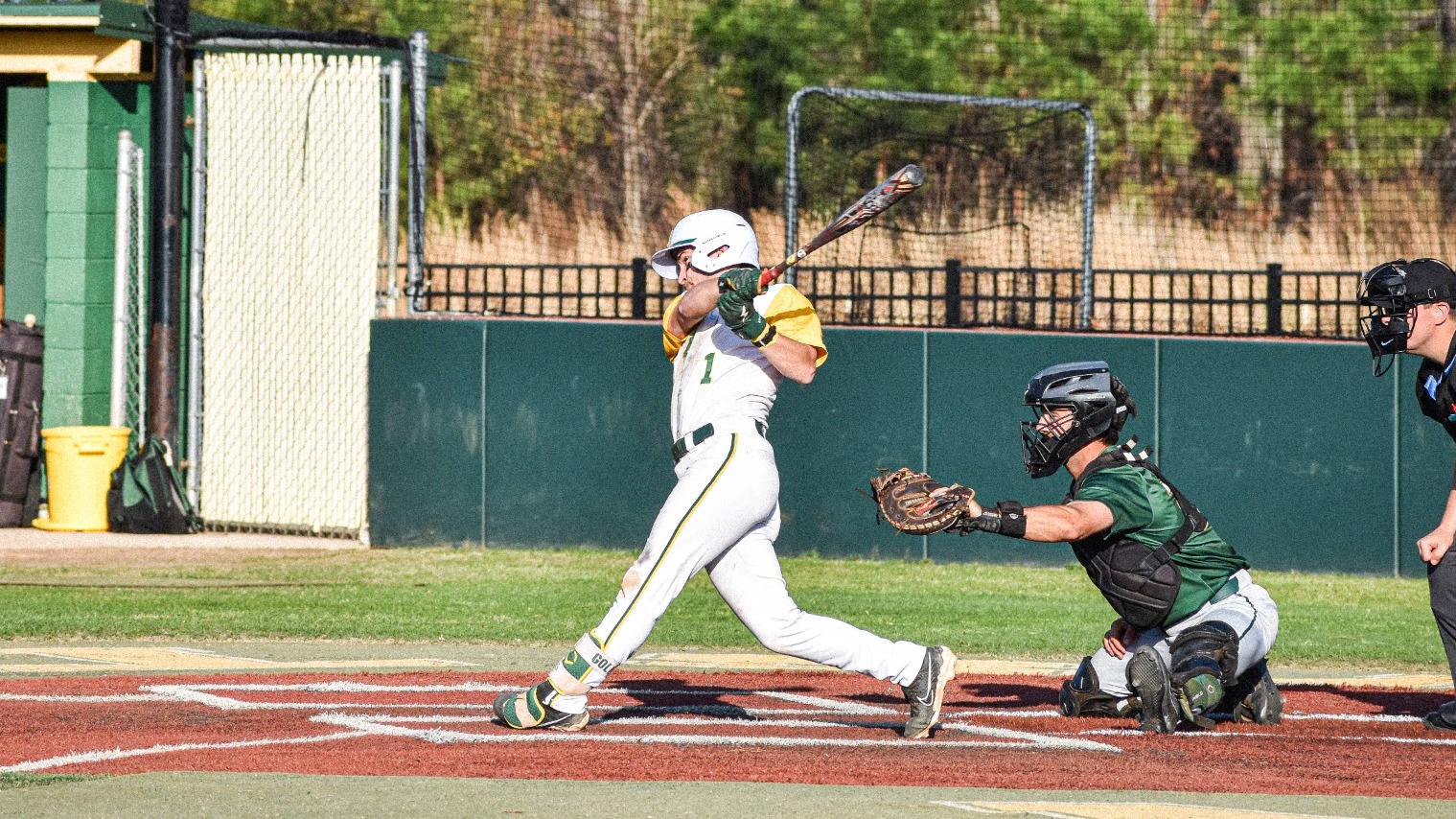 Ethan Golemo batting at home