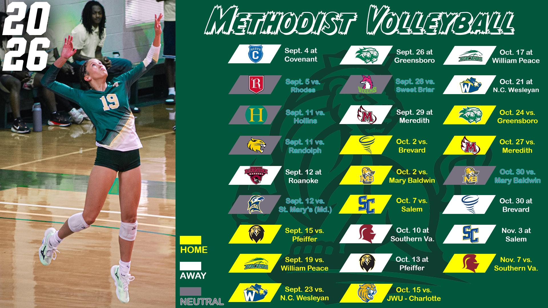 2026 Volleyball schedule graphic 2.0