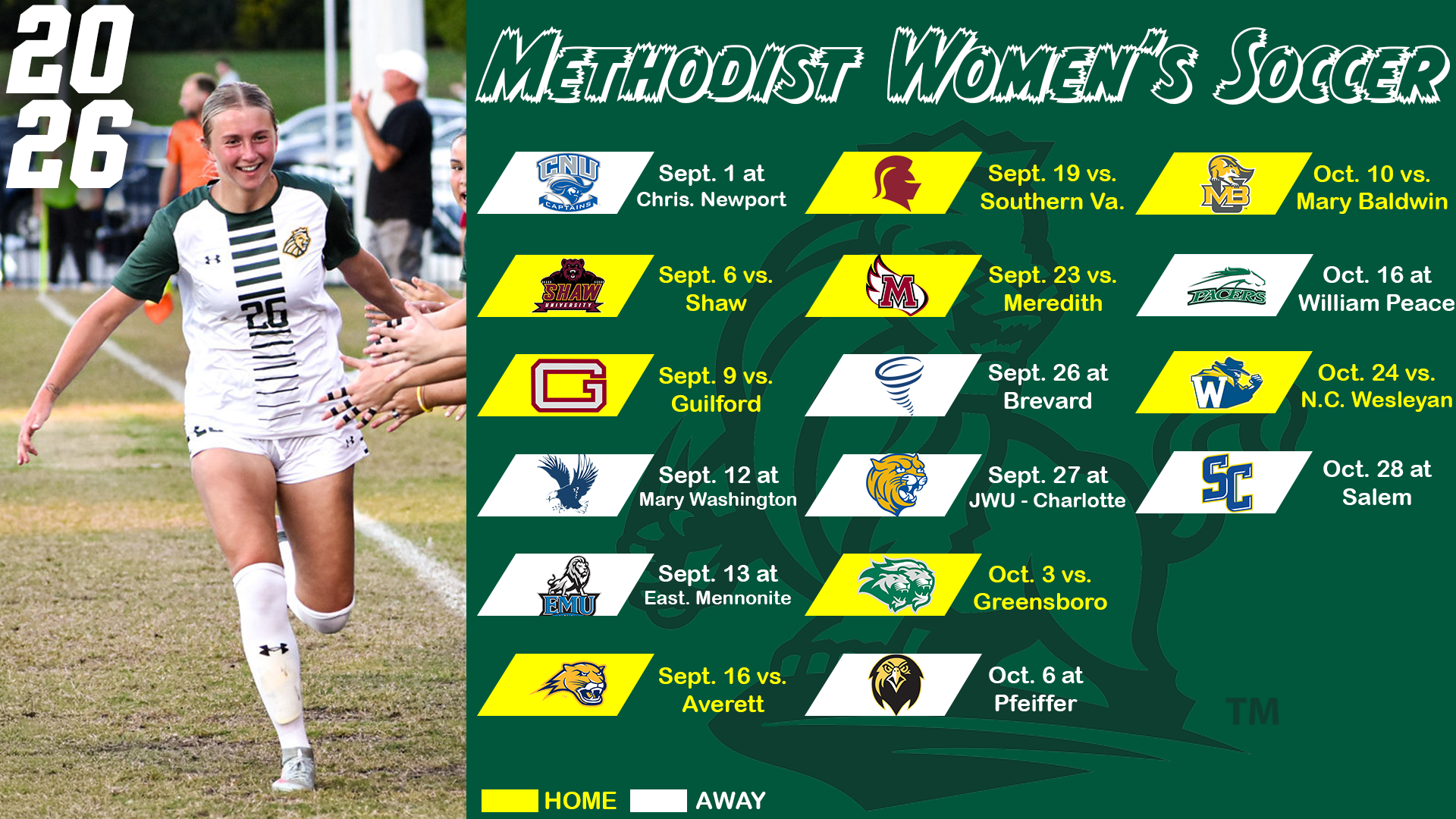 2026 Women's Soccer Schedule Graphic