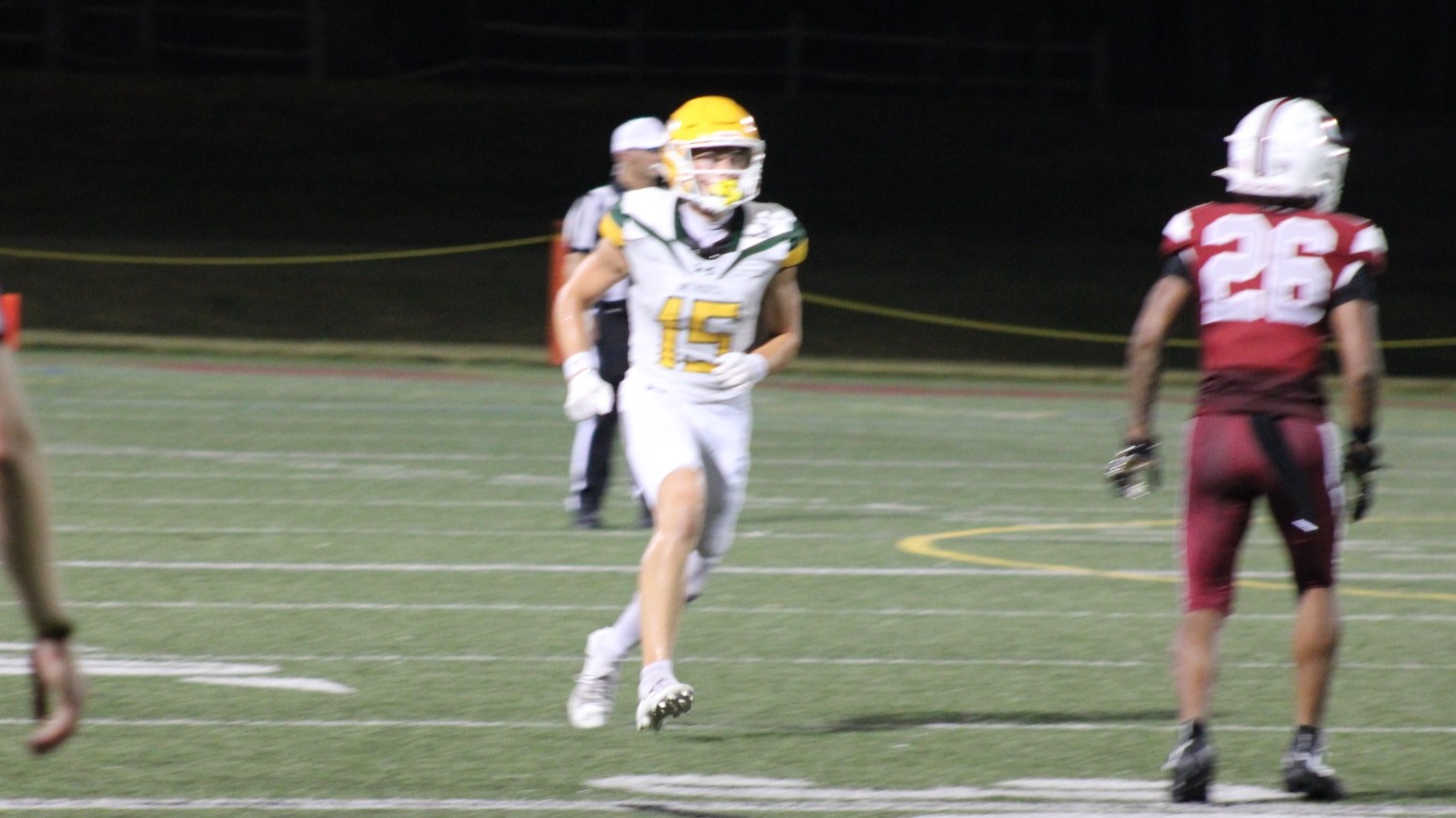 Colin Fay beginning to run his route on the road at Guilford