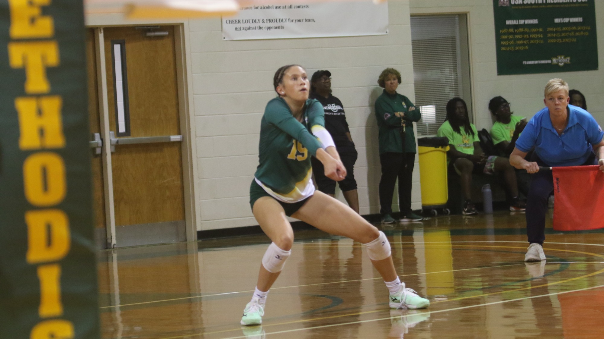 Addison Johnson in a defensive position at home