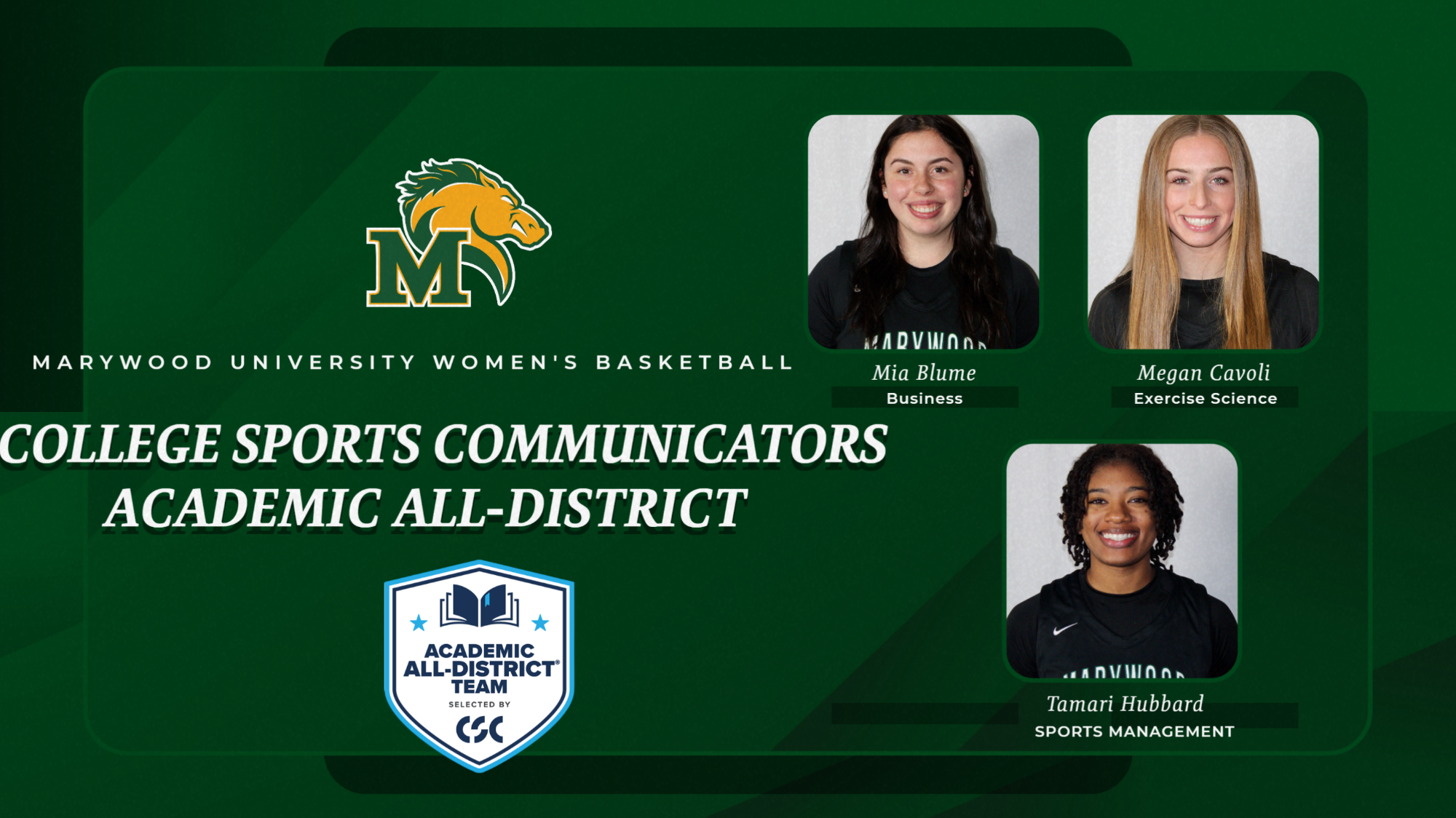 CSC Academic All-District Women's Basketball