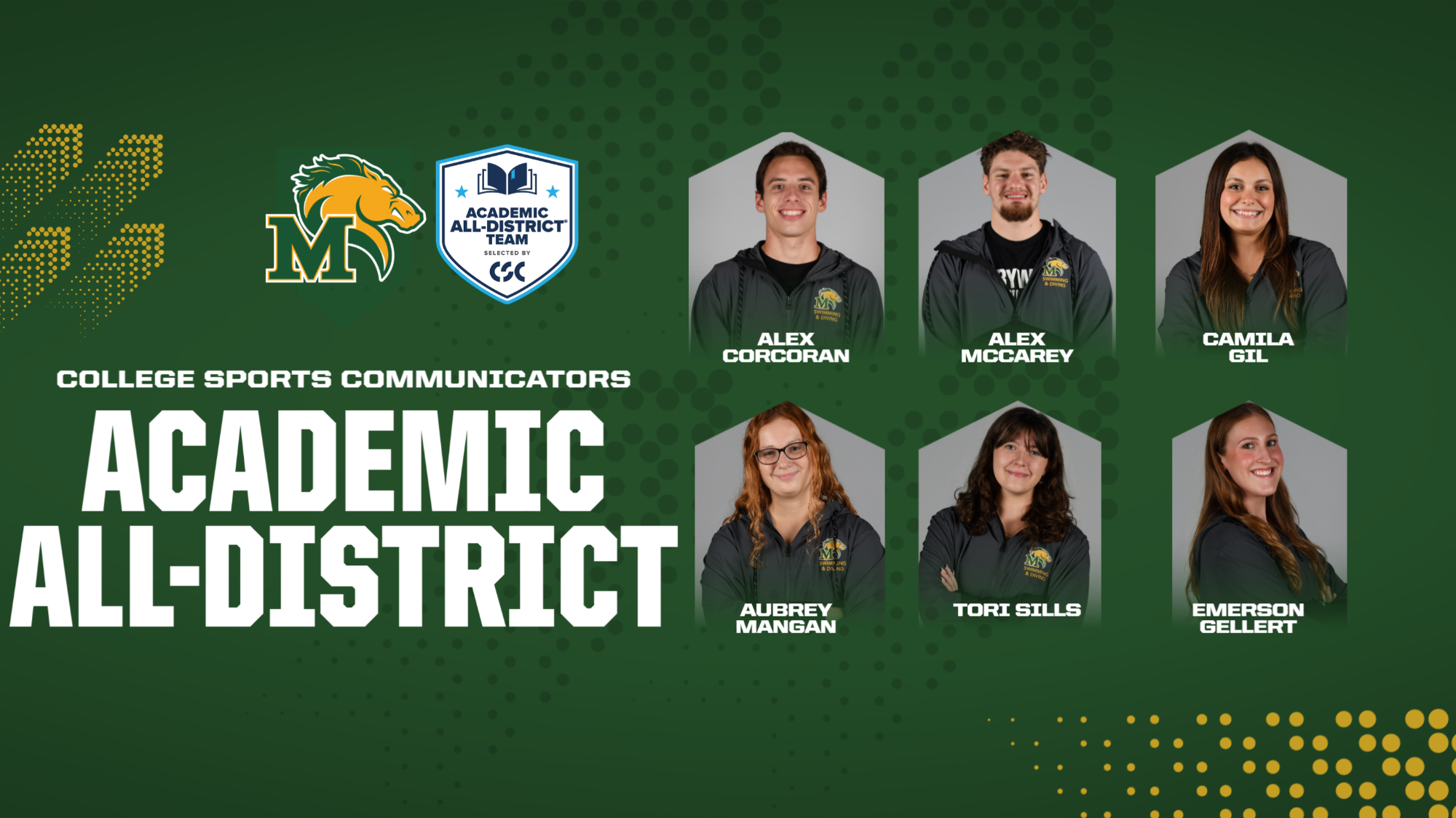 Academic All-District Swimming and Diving