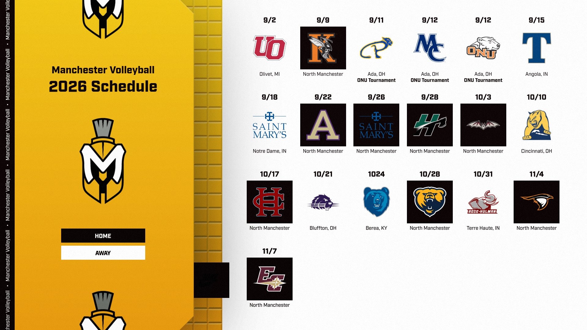 2026 Volleyball Schedule