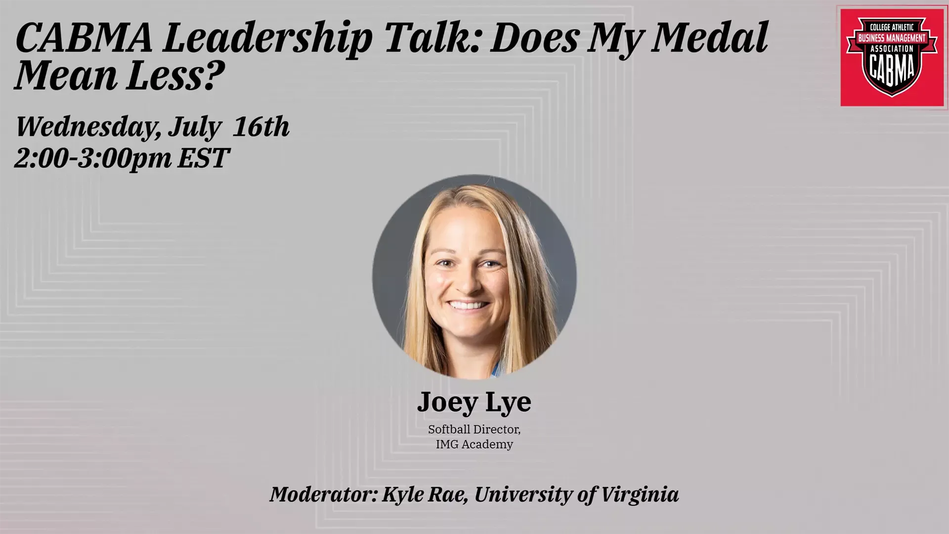 CABMA Webinar- Does My Medal Mean Less? 